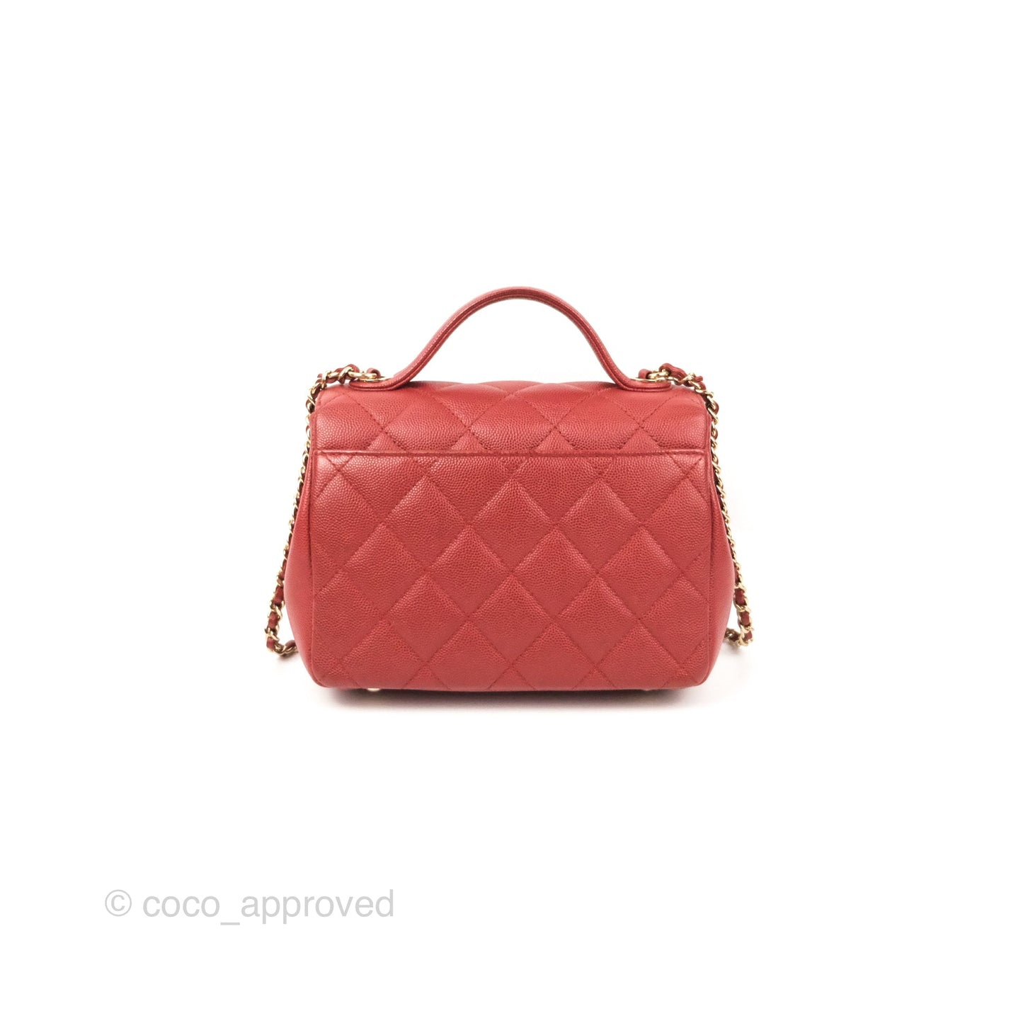 Chanel Quilted Small Business Affinity Flap Red Caviar Gold Hardware