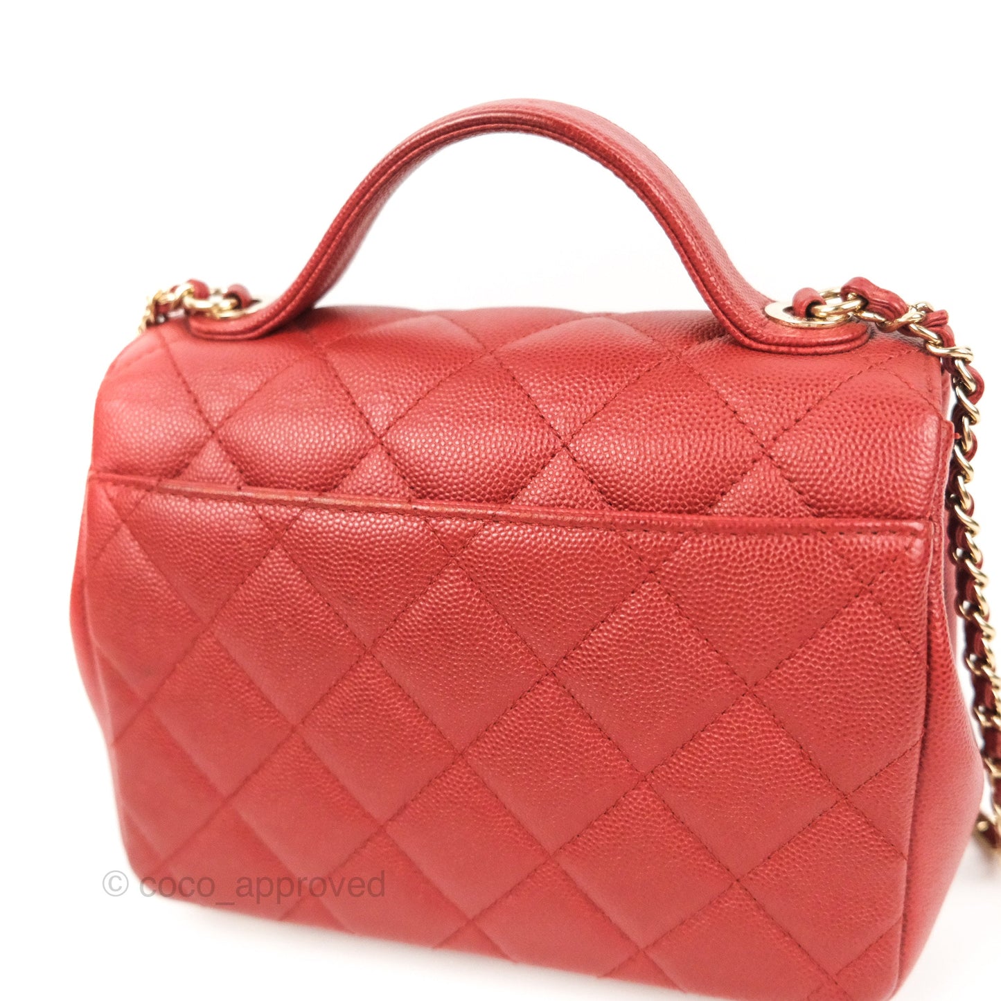 Chanel Quilted Small Business Affinity Flap Red Caviar Gold Hardware