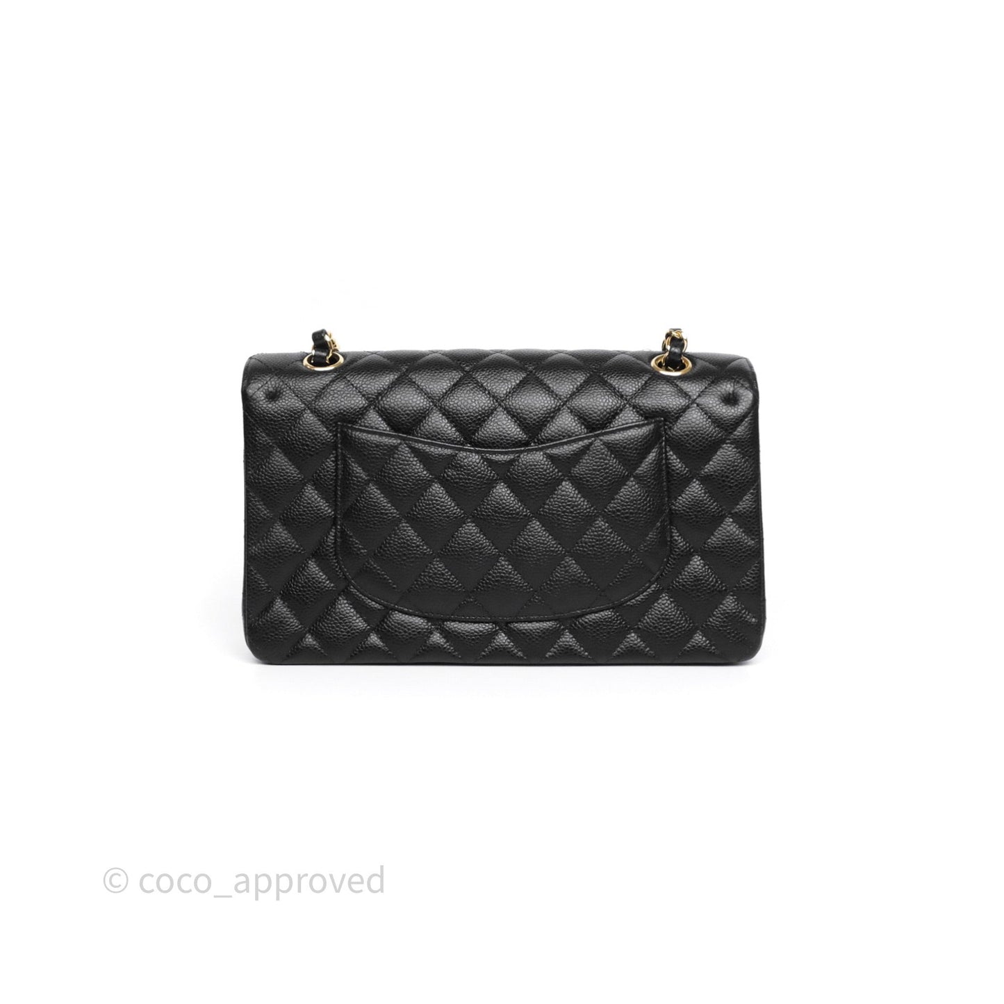 Chanel Classic M/L Medium Flap Quilted Black Caviar Gold Hardware