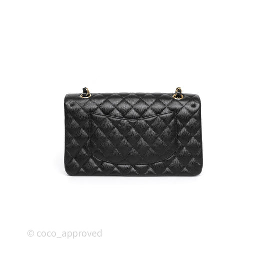 Chanel Classic M/L Medium Flap Quilted Black Caviar Gold Hardware