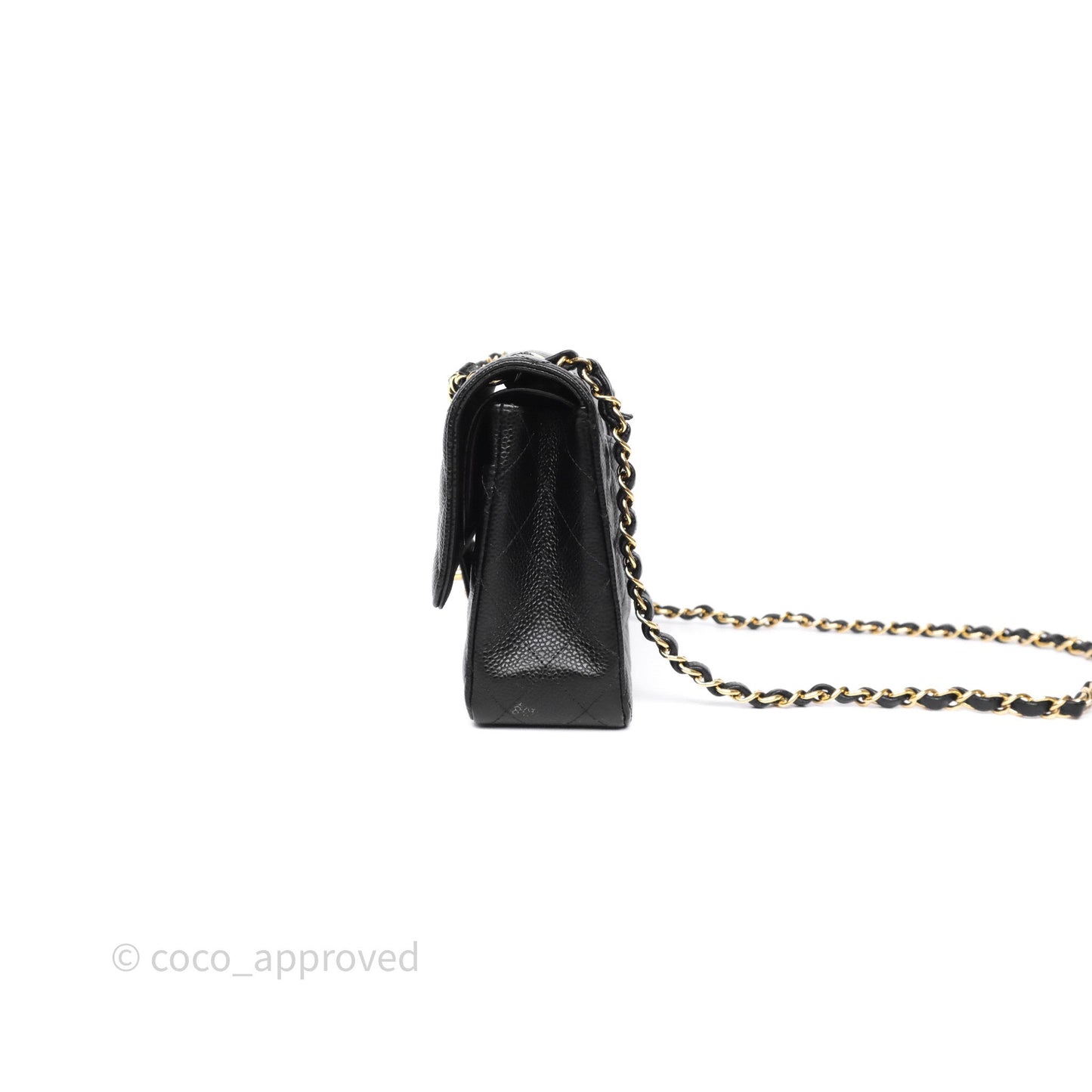 Chanel Classic M/L Medium Flap Quilted Black Caviar Gold Hardware