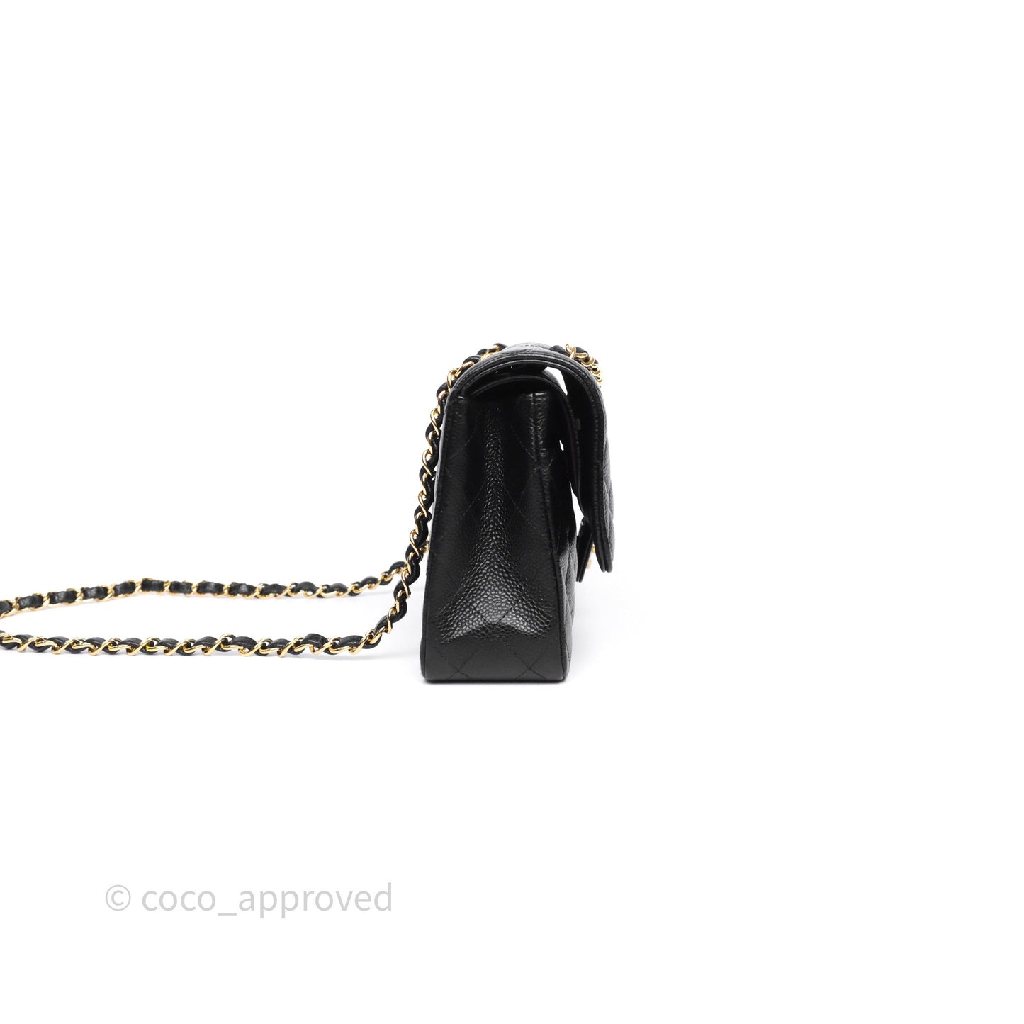 Chanel Classic M/L Medium Flap Quilted Black Caviar Gold Hardware