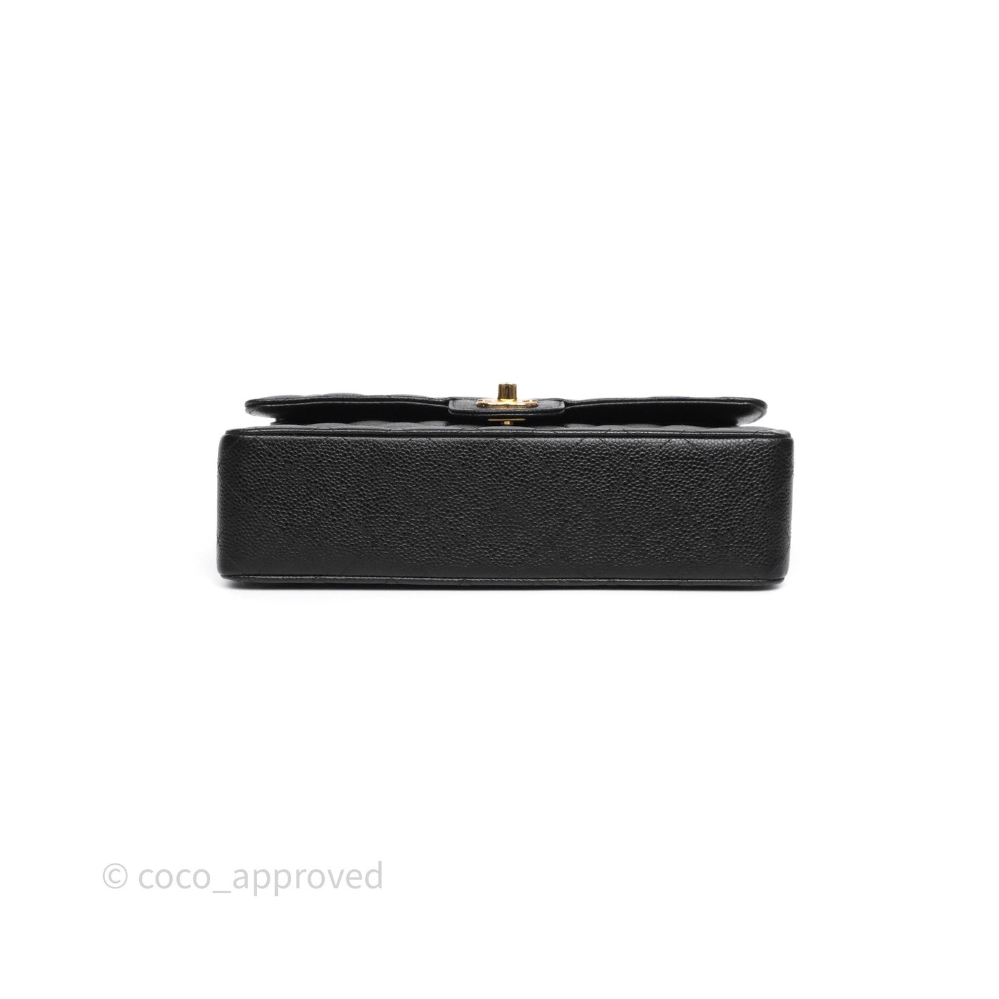 Chanel Classic M/L Medium Flap Quilted Black Caviar Gold Hardware