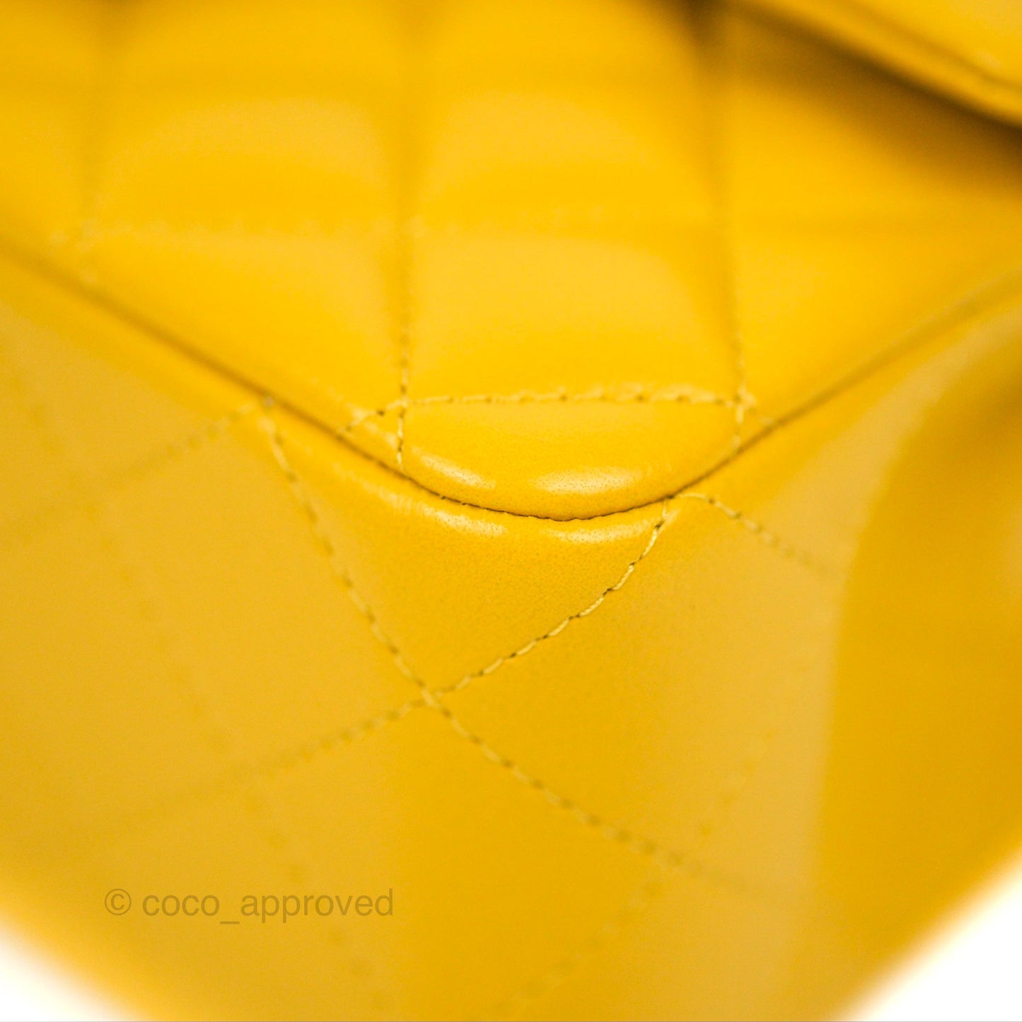 Chanel Top Handle Mini Rectangular Flap Bag Mustard Yellow Lambskin Gold Hardware