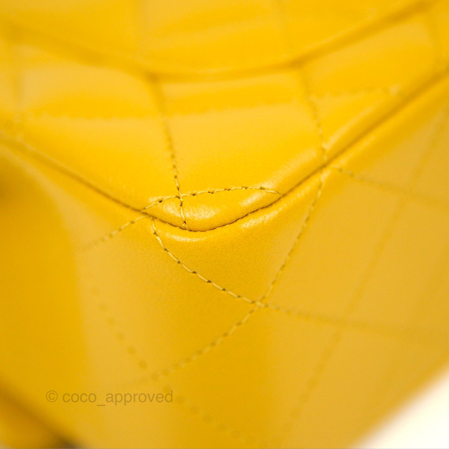 Chanel Top Handle Mini Rectangular Flap Bag Mustard Yellow Lambskin Gold Hardware