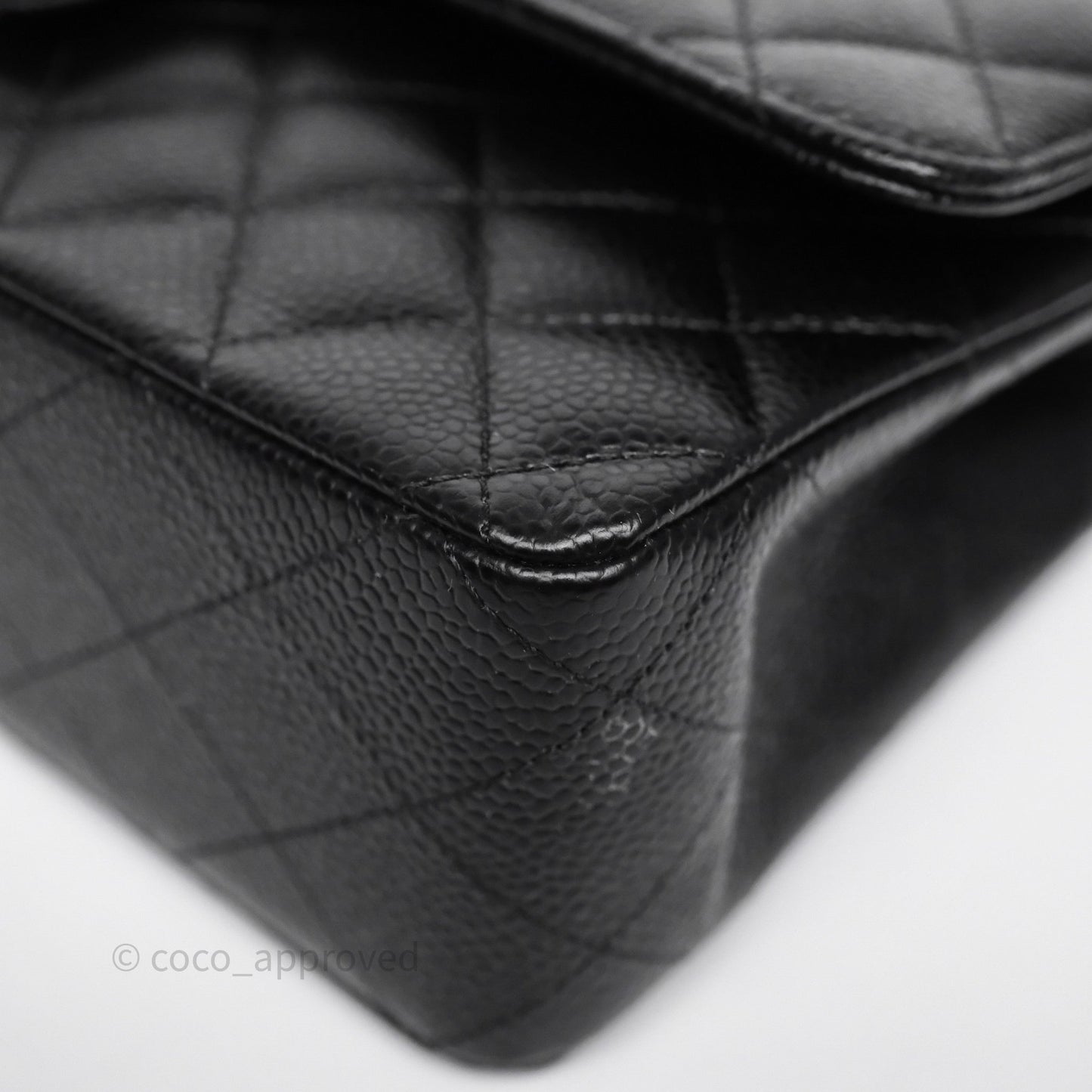 Chanel Classic M/L Medium Flap Quilted Black Caviar Gold Hardware