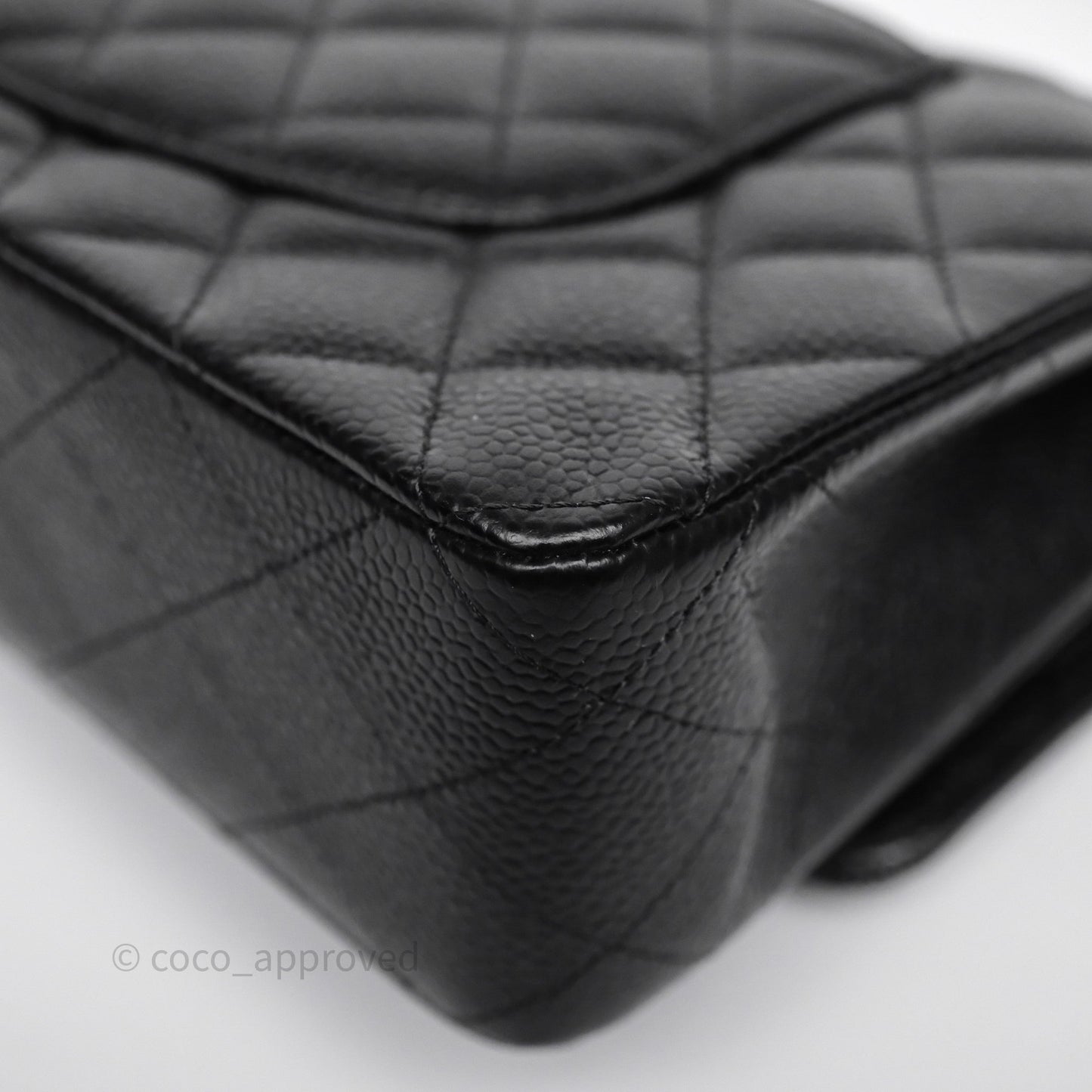Chanel Classic M/L Medium Flap Quilted Black Caviar Gold Hardware