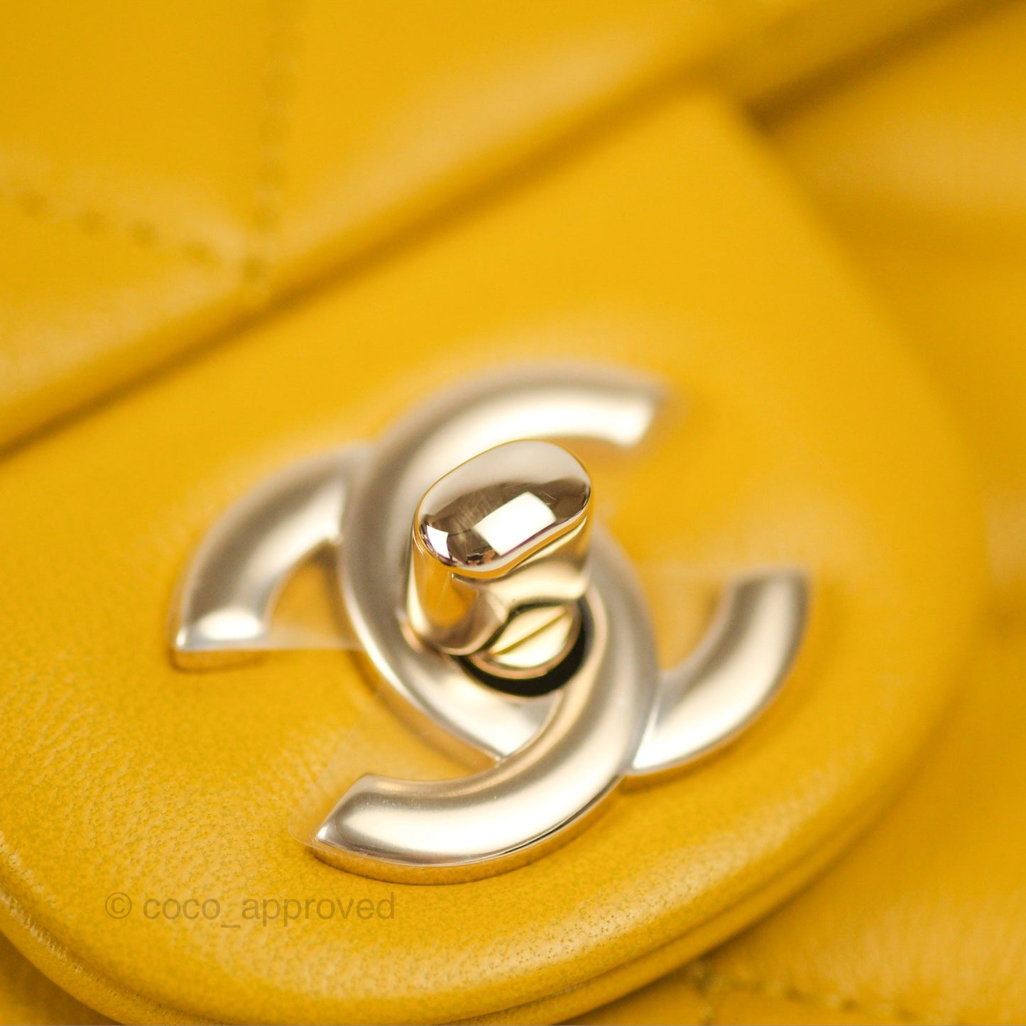 Chanel Top Handle Mini Rectangular Flap Bag Mustard Yellow Lambskin Gold Hardware