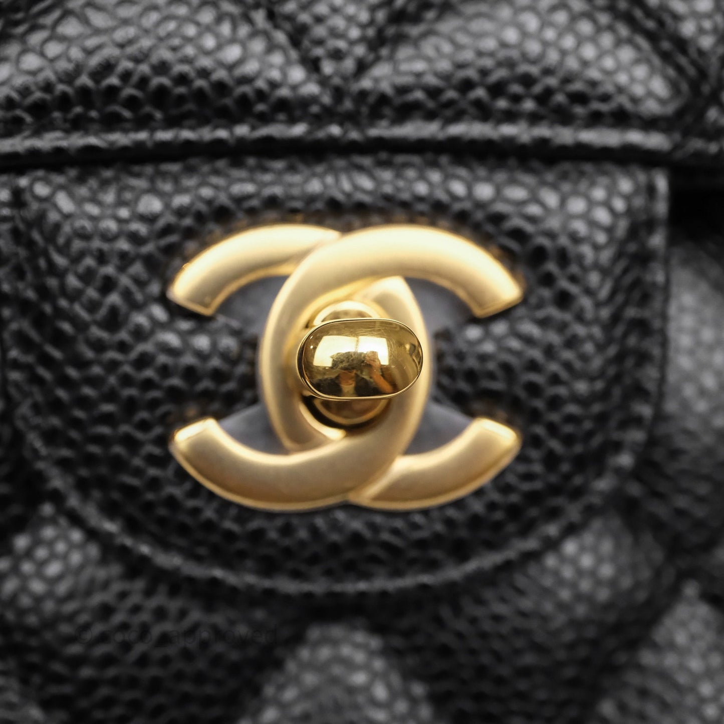 Chanel Classic M/L Medium Flap Quilted Black Caviar Gold Hardware