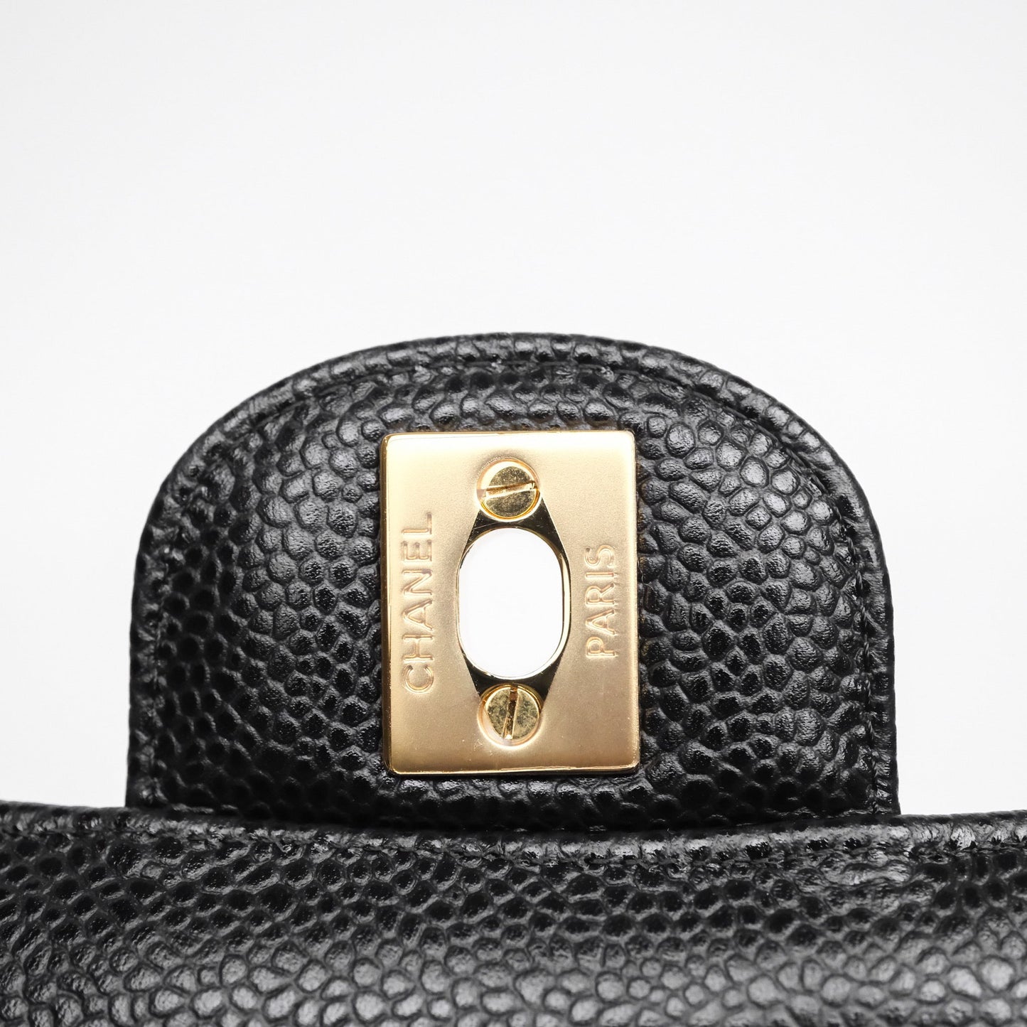 Chanel Classic M/L Medium Flap Quilted Black Caviar Gold Hardware