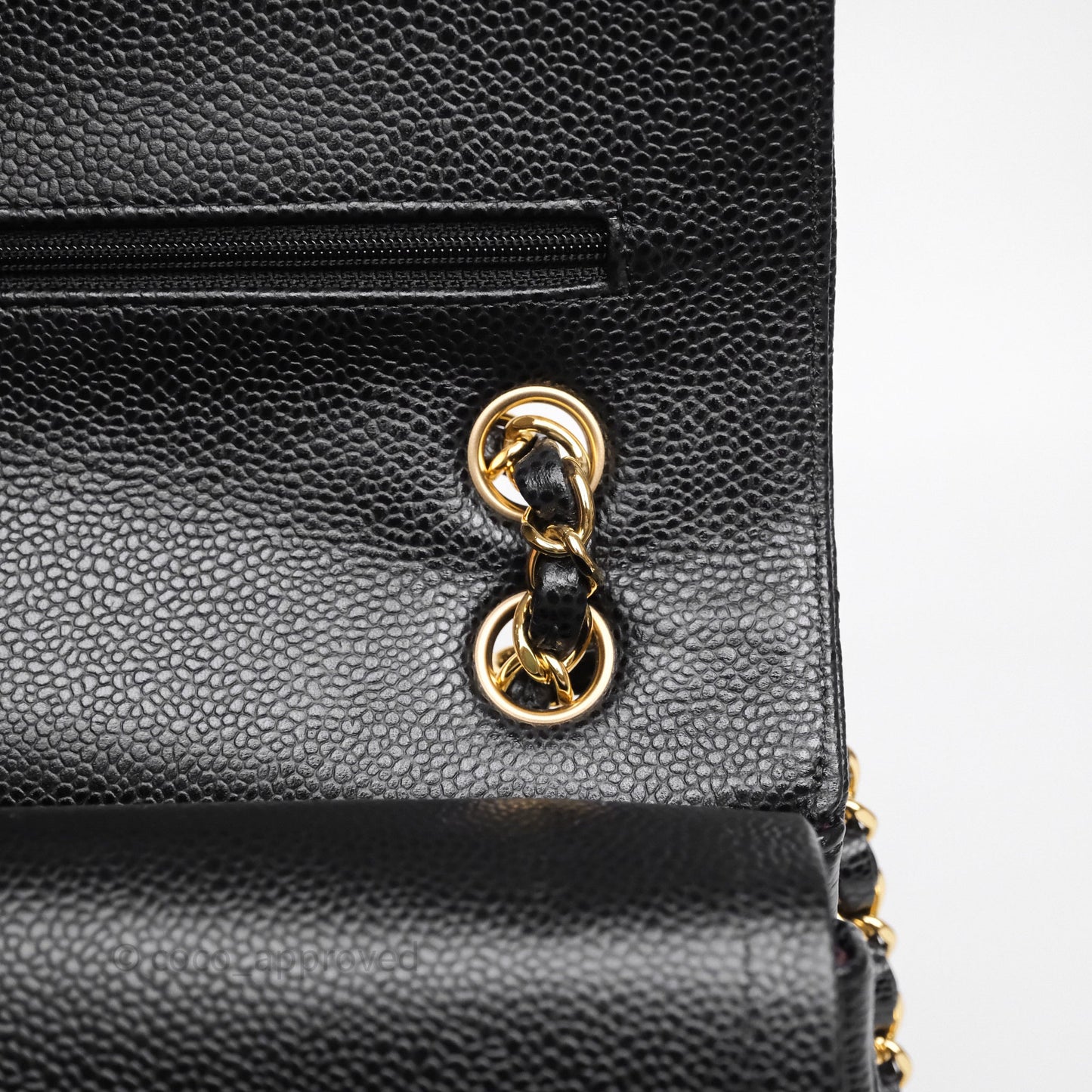 Chanel Classic M/L Medium Flap Quilted Black Caviar Gold Hardware