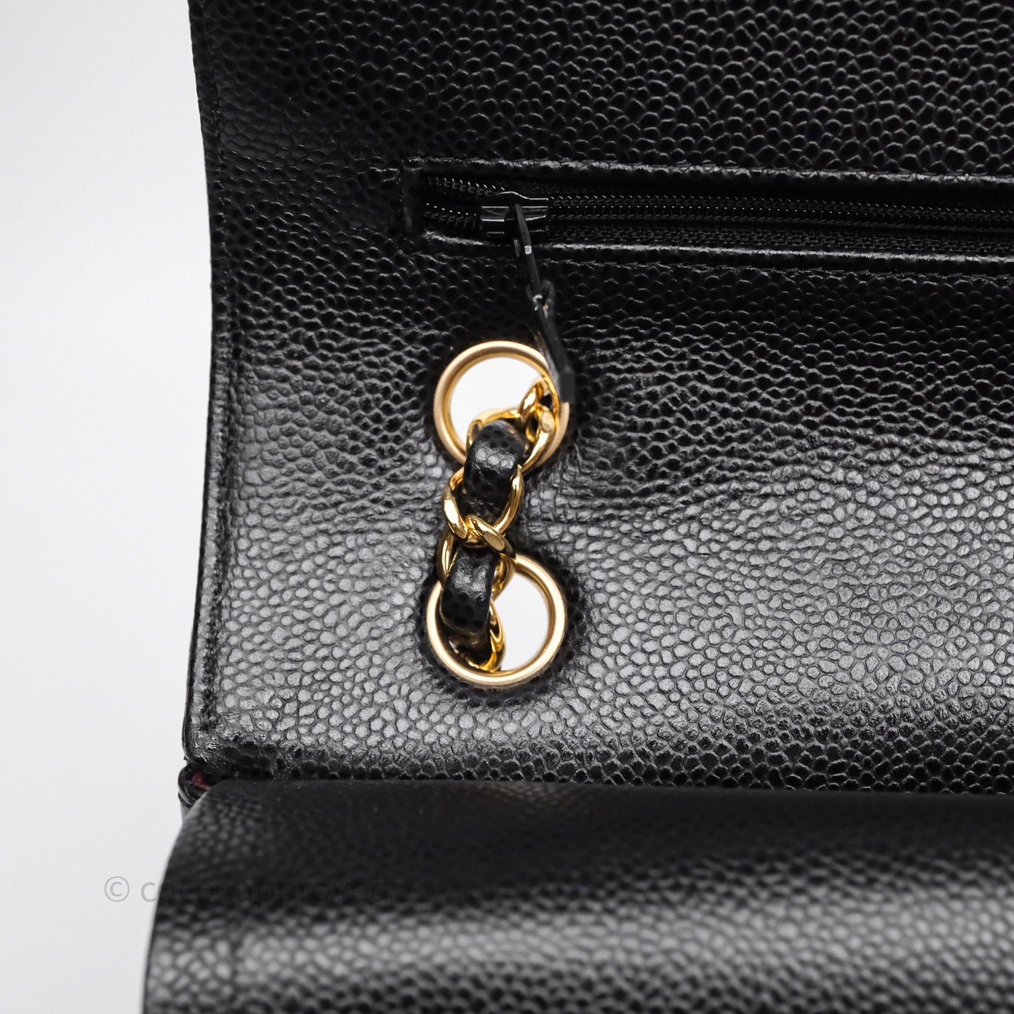 Chanel Classic M/L Medium Flap Quilted Black Caviar Gold Hardware