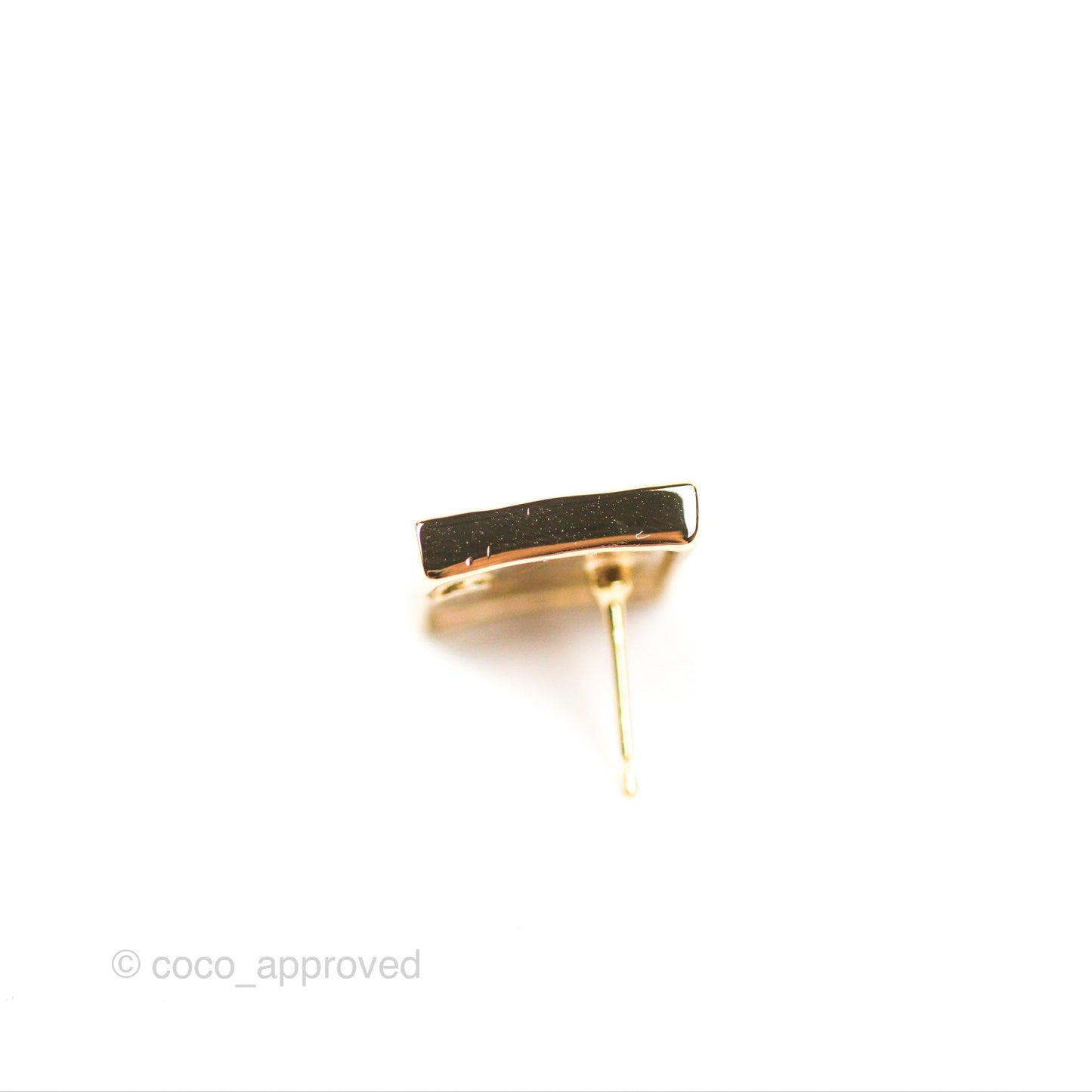 Chanel Black Leather Square CC Earrings Gold Tone 23S