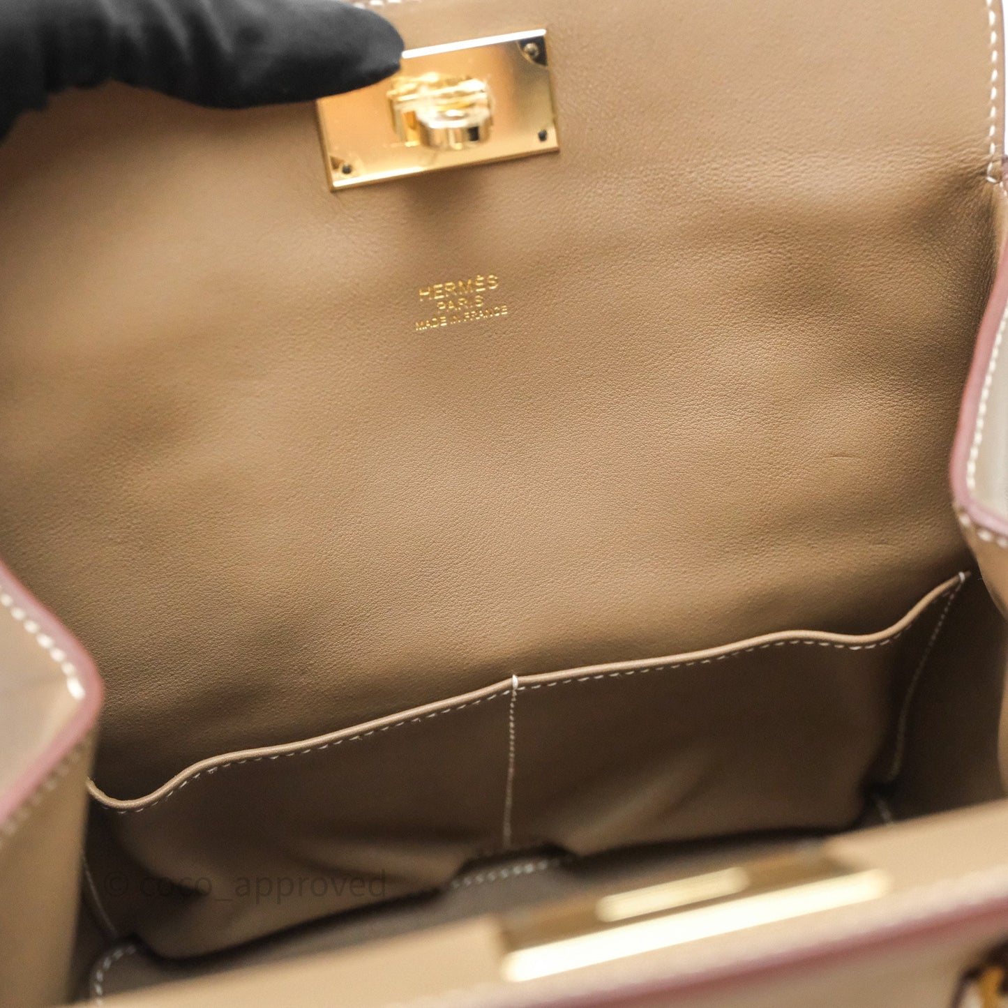 Hermès ToolBox 20 Etoupe 18 Swift Gold Hardware