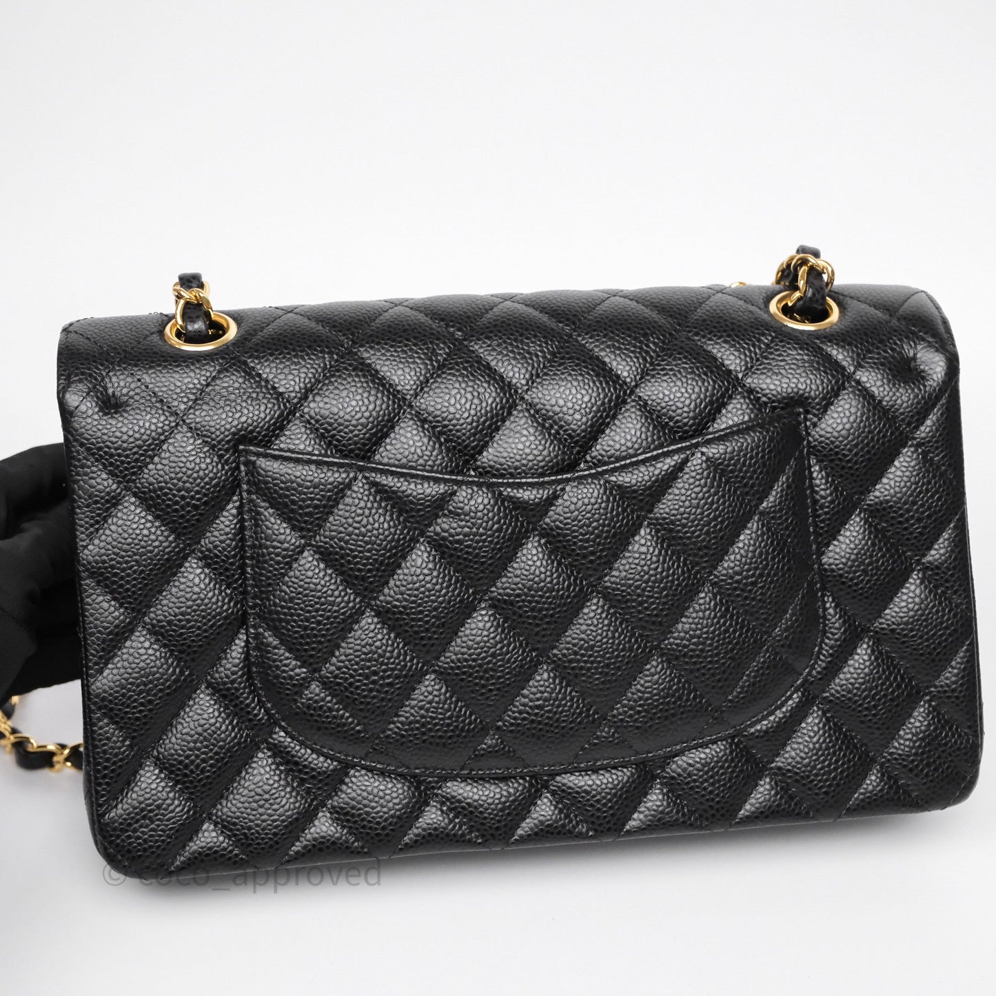 Chanel Classic M/L Medium Flap Quilted Black Caviar Gold Hardware