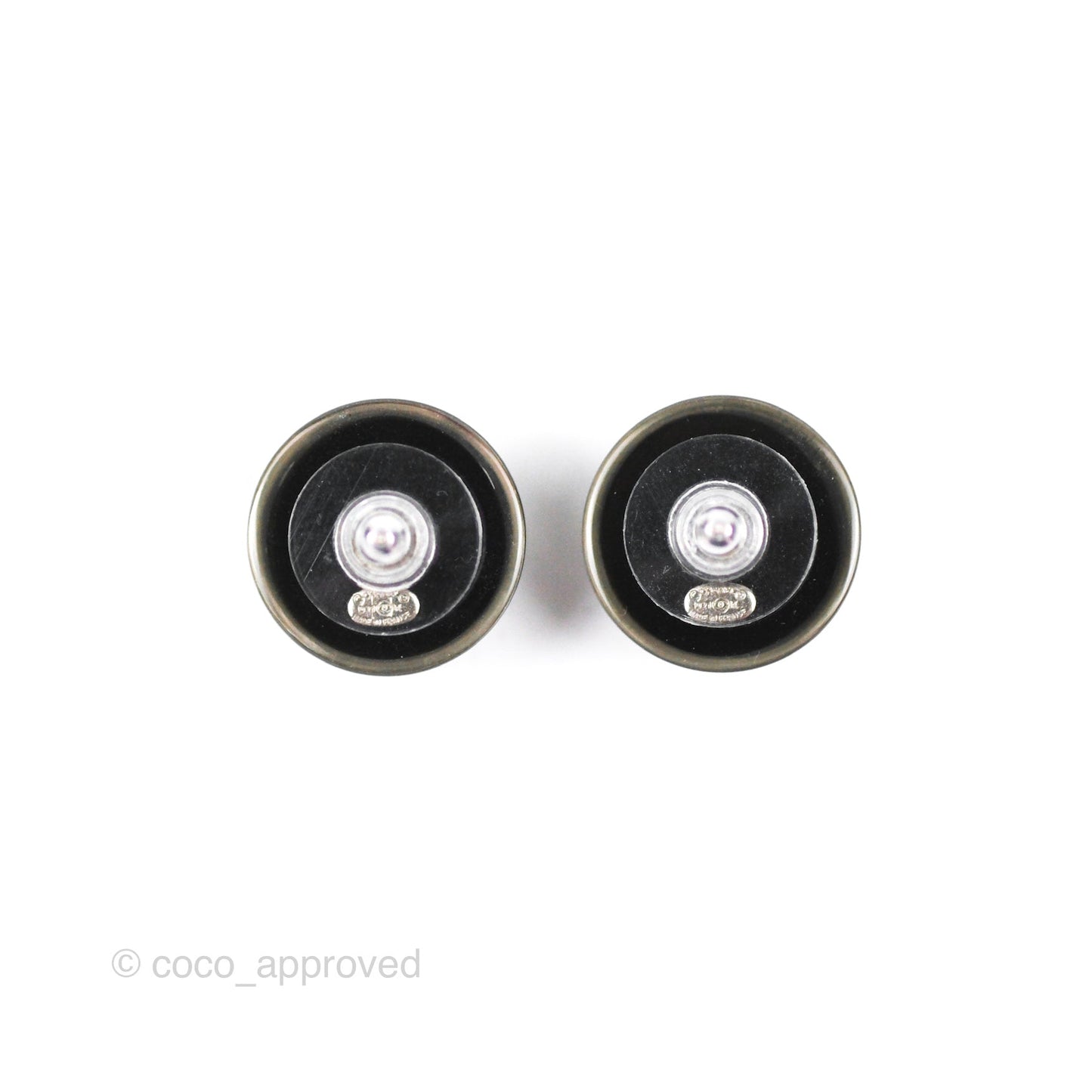 Chanel Round Black CC Earrings 21K