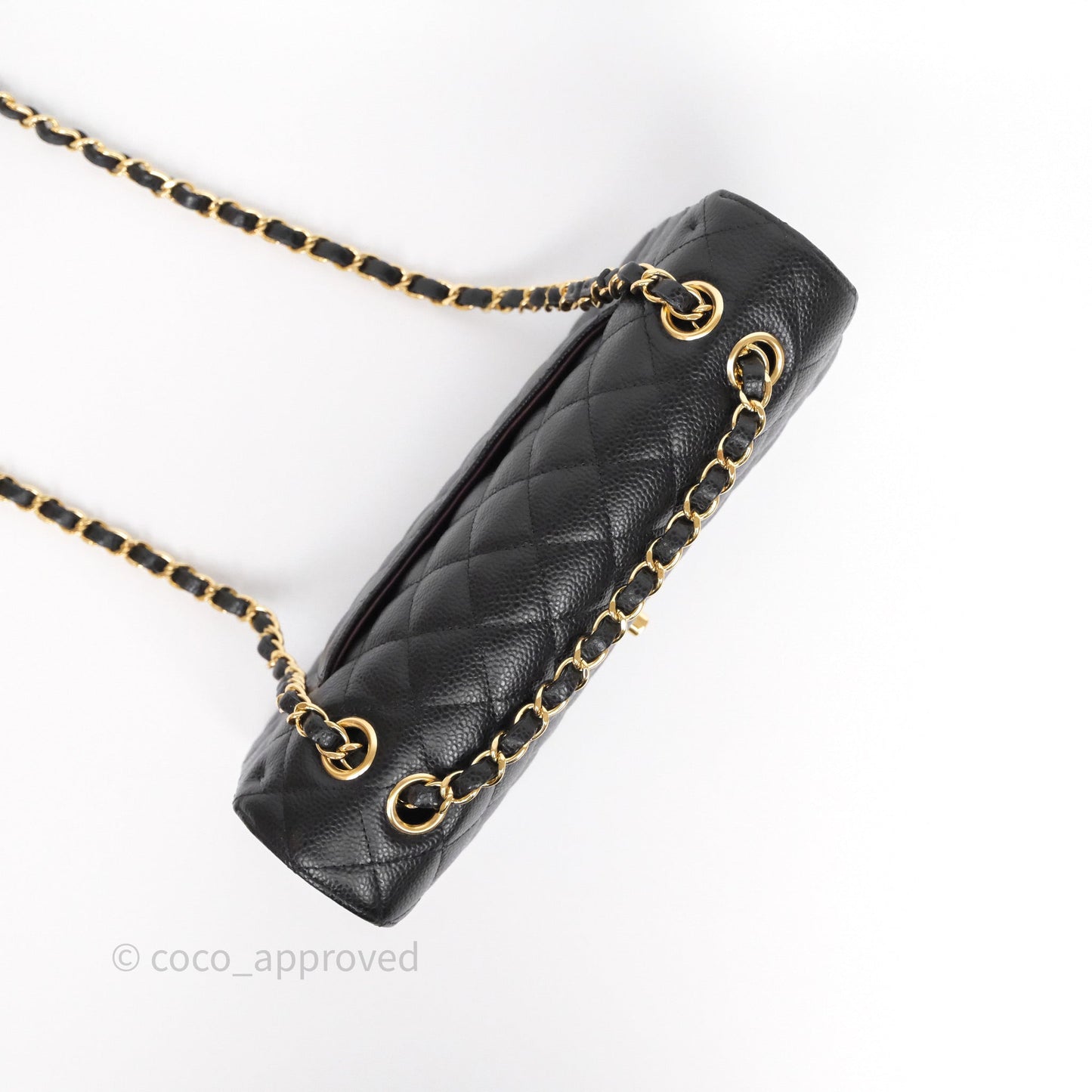 Chanel Classic M/L Medium Flap Quilted Black Caviar Gold Hardware