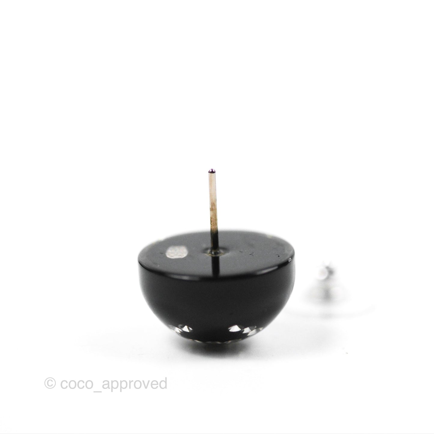 Chanel Round Black CC Earrings 21K
