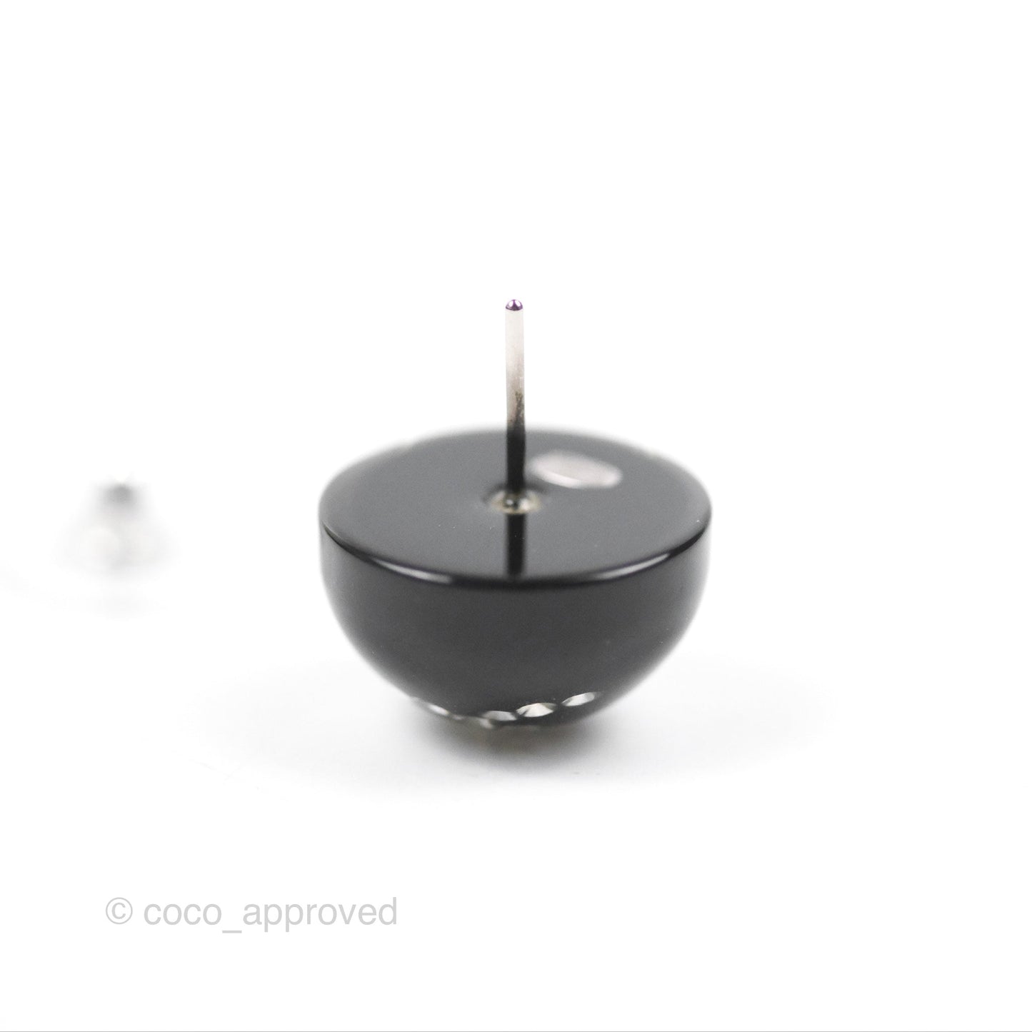 Chanel Round Black CC Earrings 21K