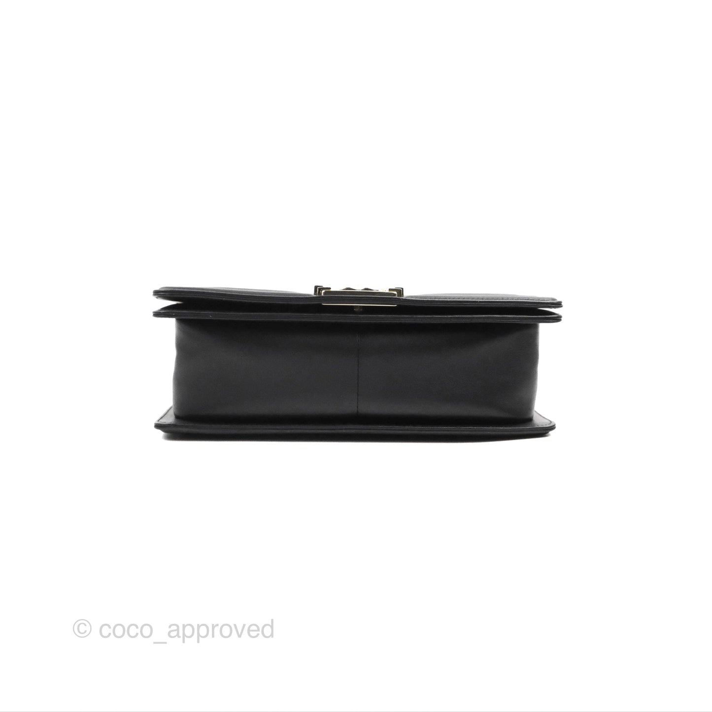 Chanel Chevron Medium Boy Black Calfskin Gold Hardware