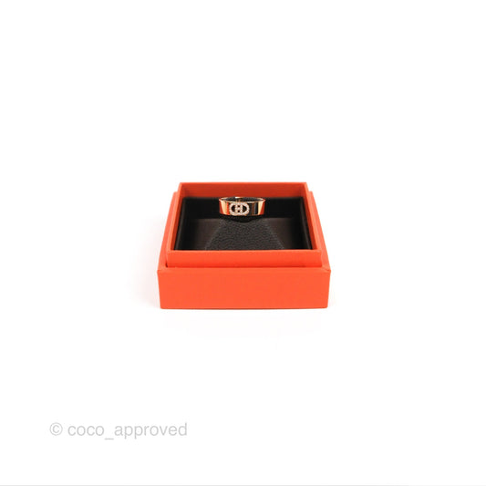 Hermes H d'ancre Ring PM Rose Gold Diamond Size 54