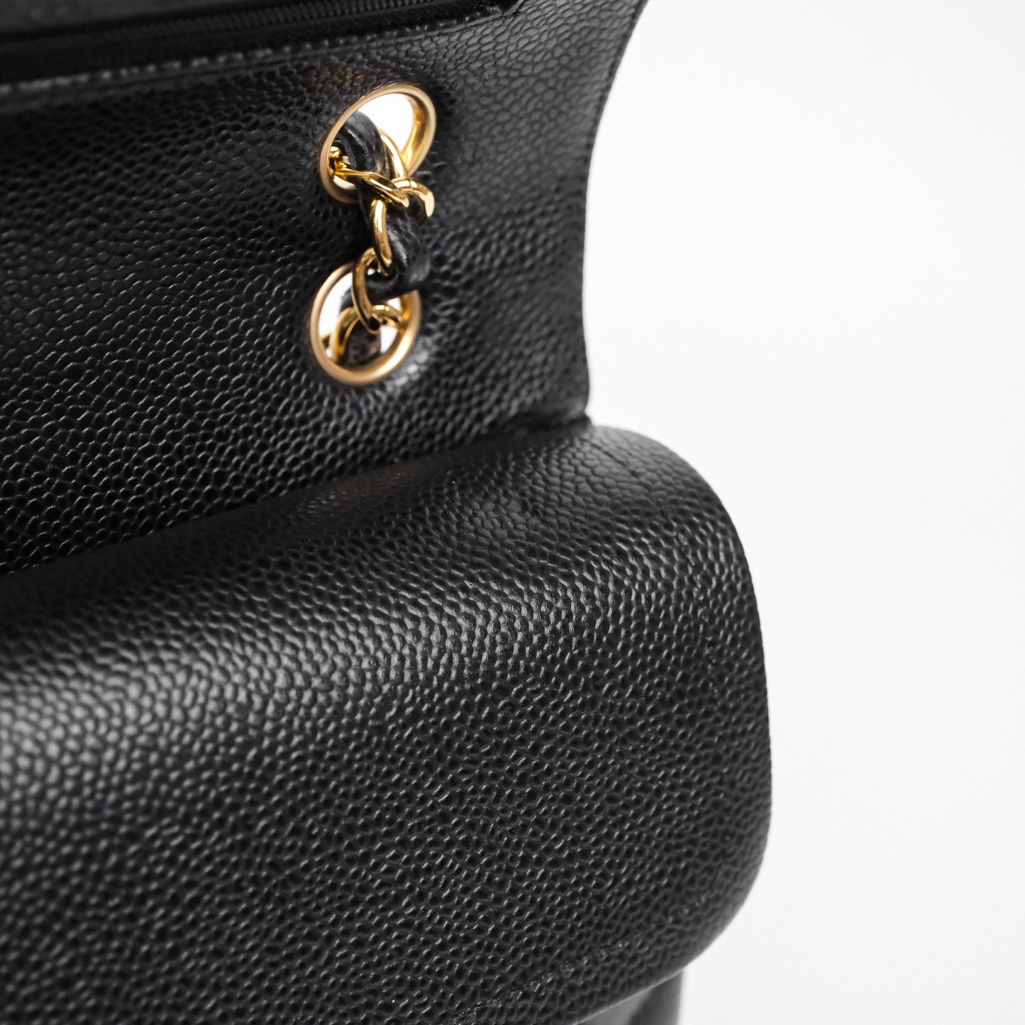 Chanel Classic M/L Medium Flap Quilted Black Caviar Gold Hardware