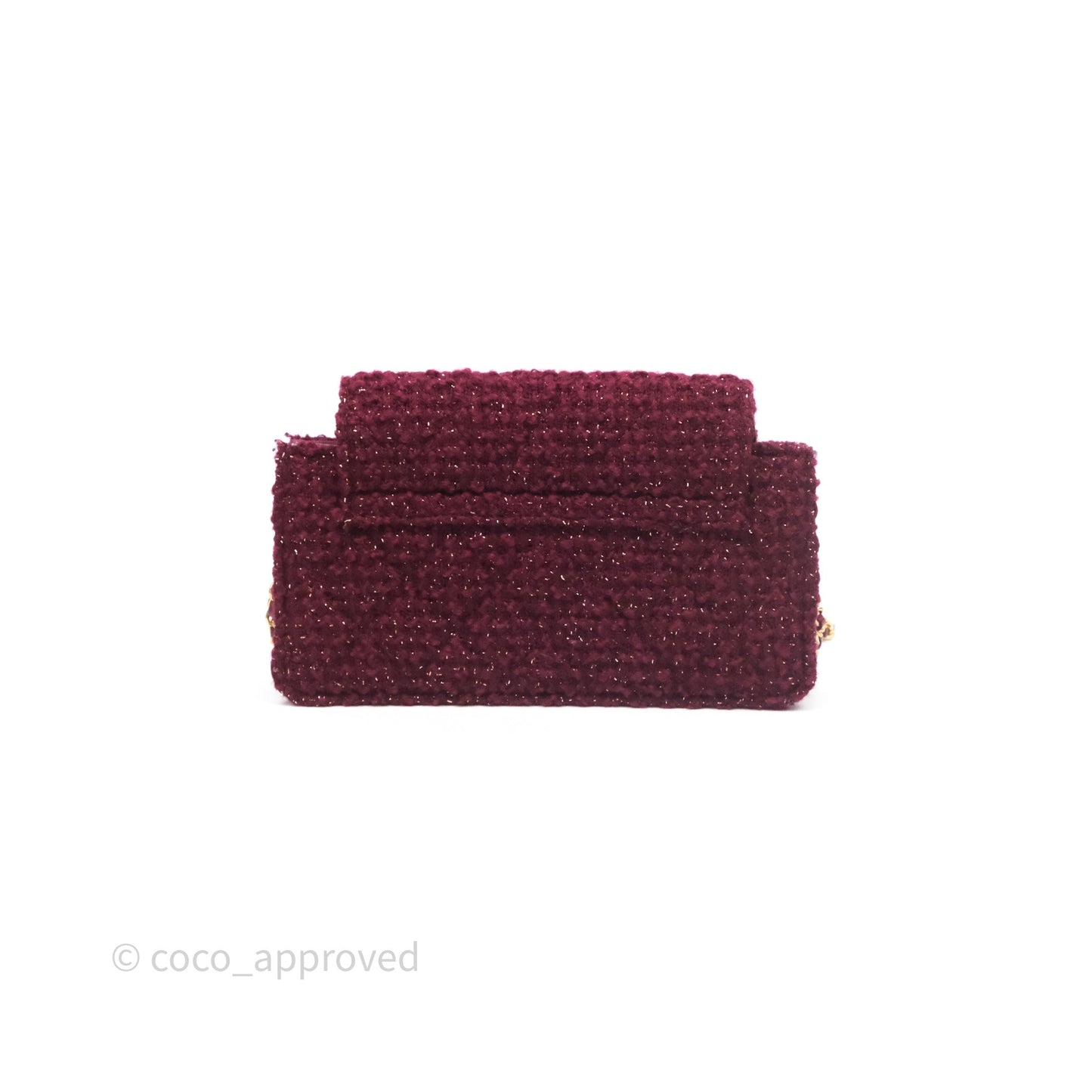 Chanel Clutch With Chain Red Tweed Aged Gold Hardware