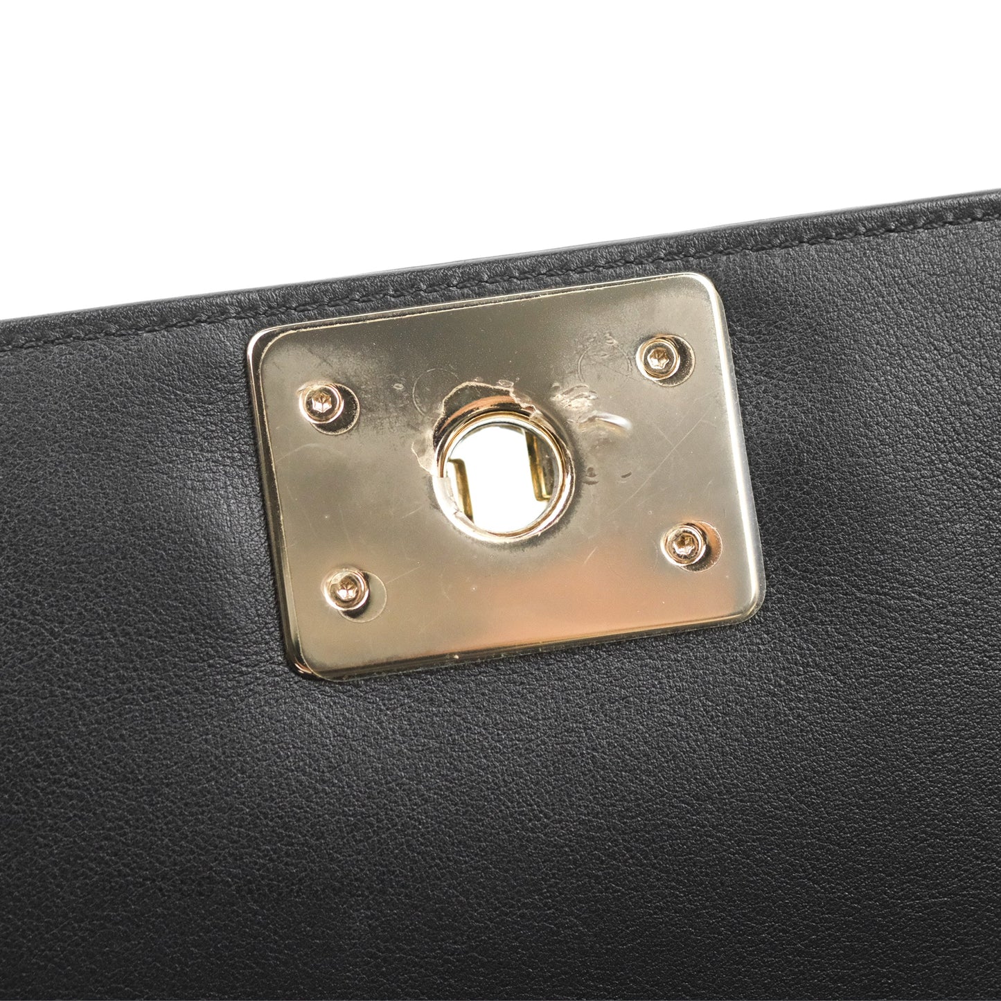 Chanel Chevron Medium Boy Black Calfskin Gold Hardware