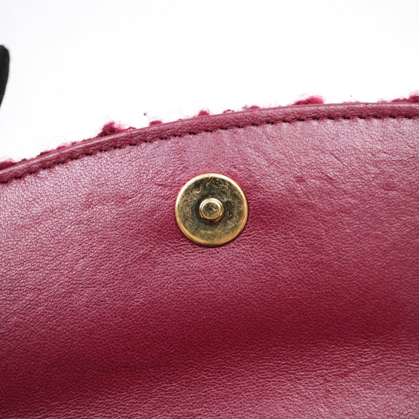 Chanel Clutch With Chain Red Tweed Aged Gold Hardware