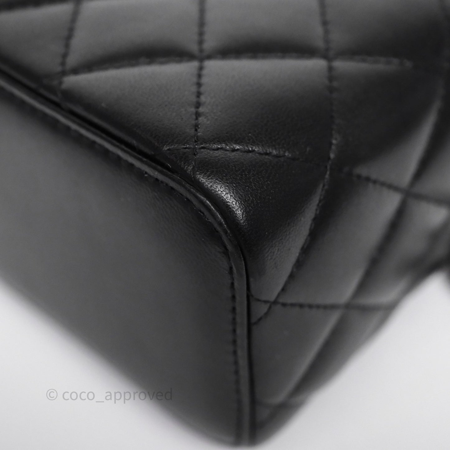 Chanel Vanity Rectangular Top Handle Black Lambskin Gold Hardware