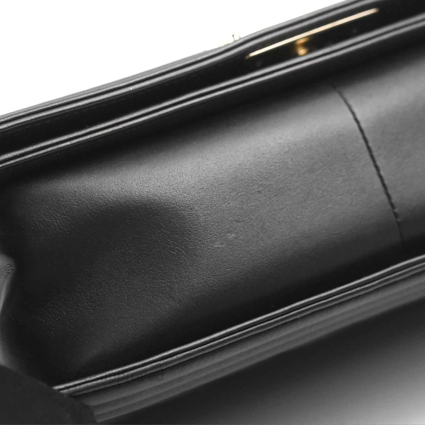 Chanel Chevron Medium Boy Black Calfskin Gold Hardware