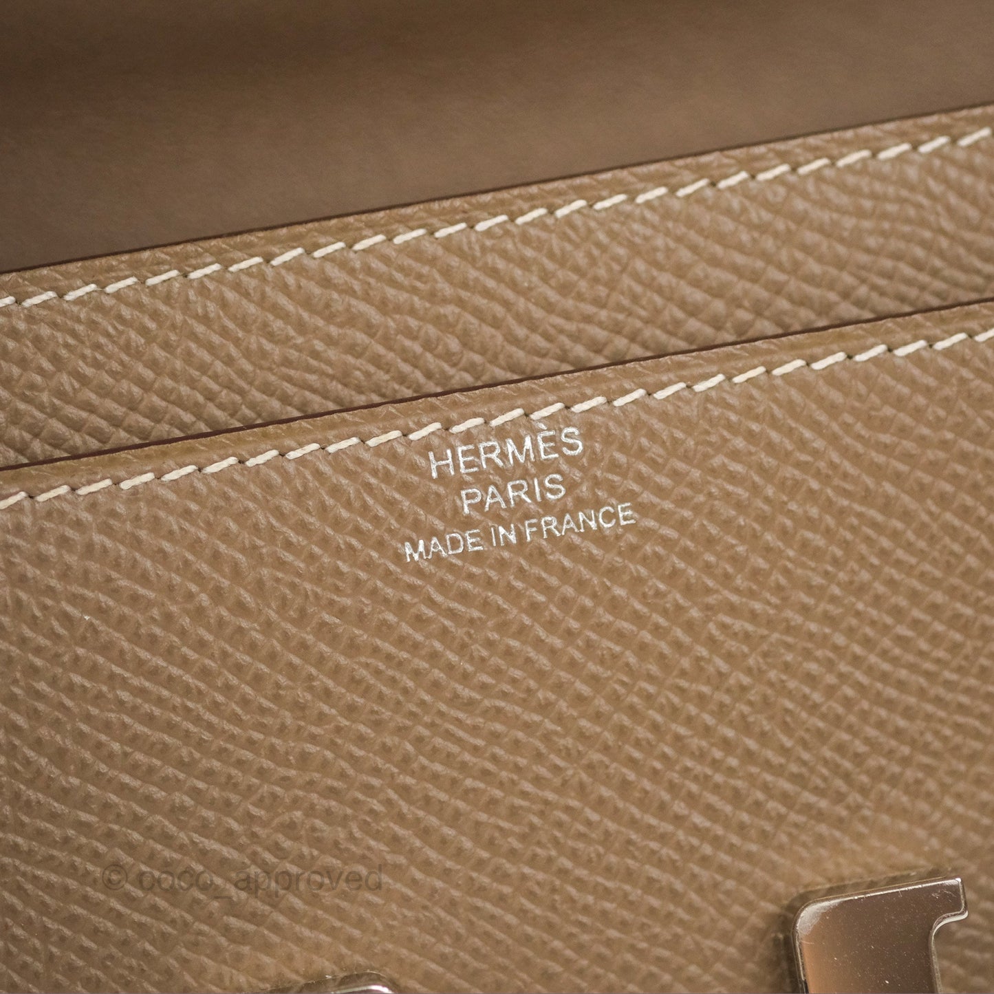 Hermès Constance To Go Wallet Etoupe Epsom Palladium Hardware