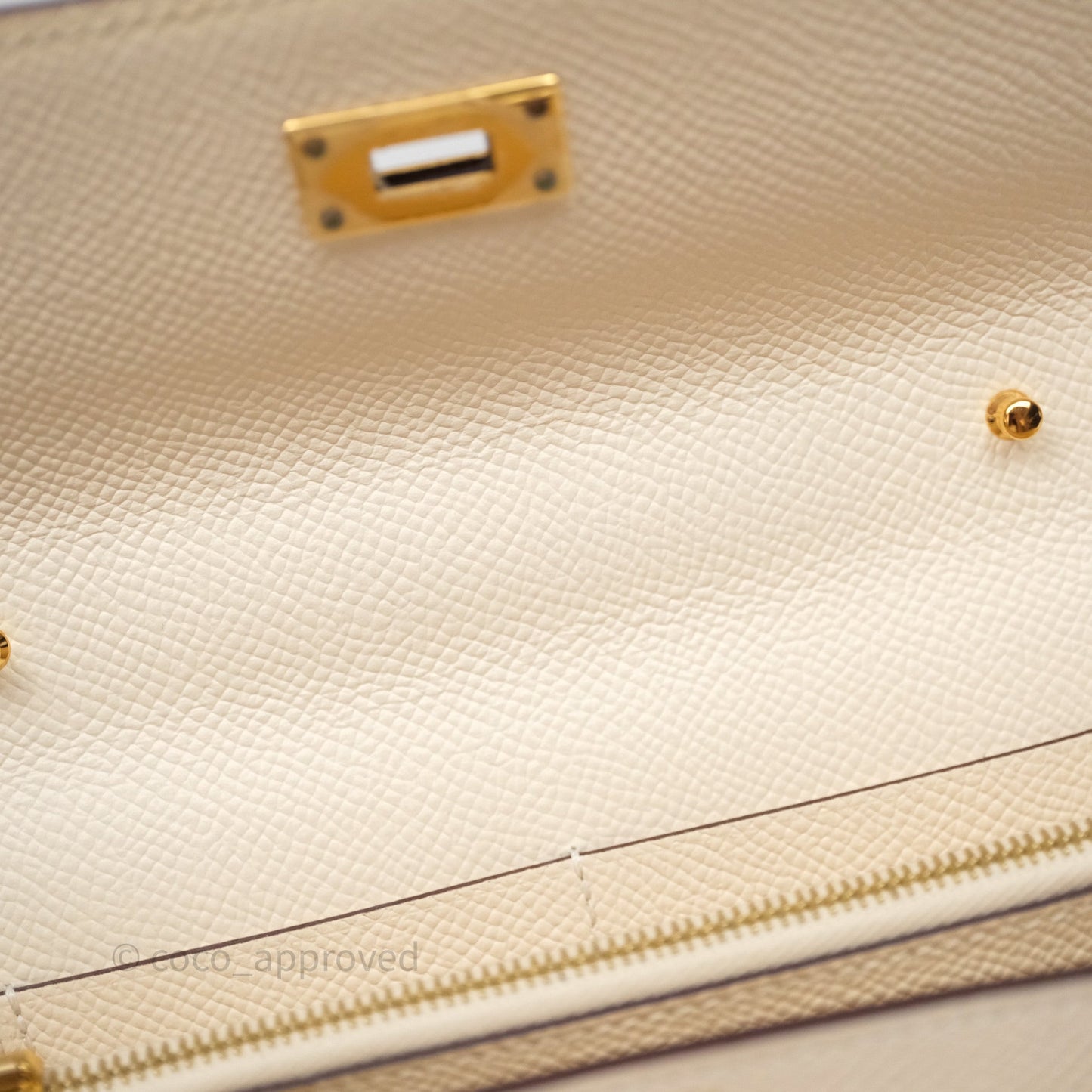 Hermès Kelly To Go Wallet Nata Epsom Gold Hardware