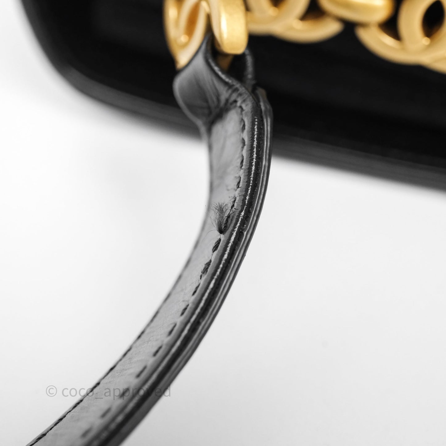 Chanel Quilted Mini Messenger with CC Logo Strap Black Shiny Calfskin/ Suede Goatskin Aged Gold Hardware