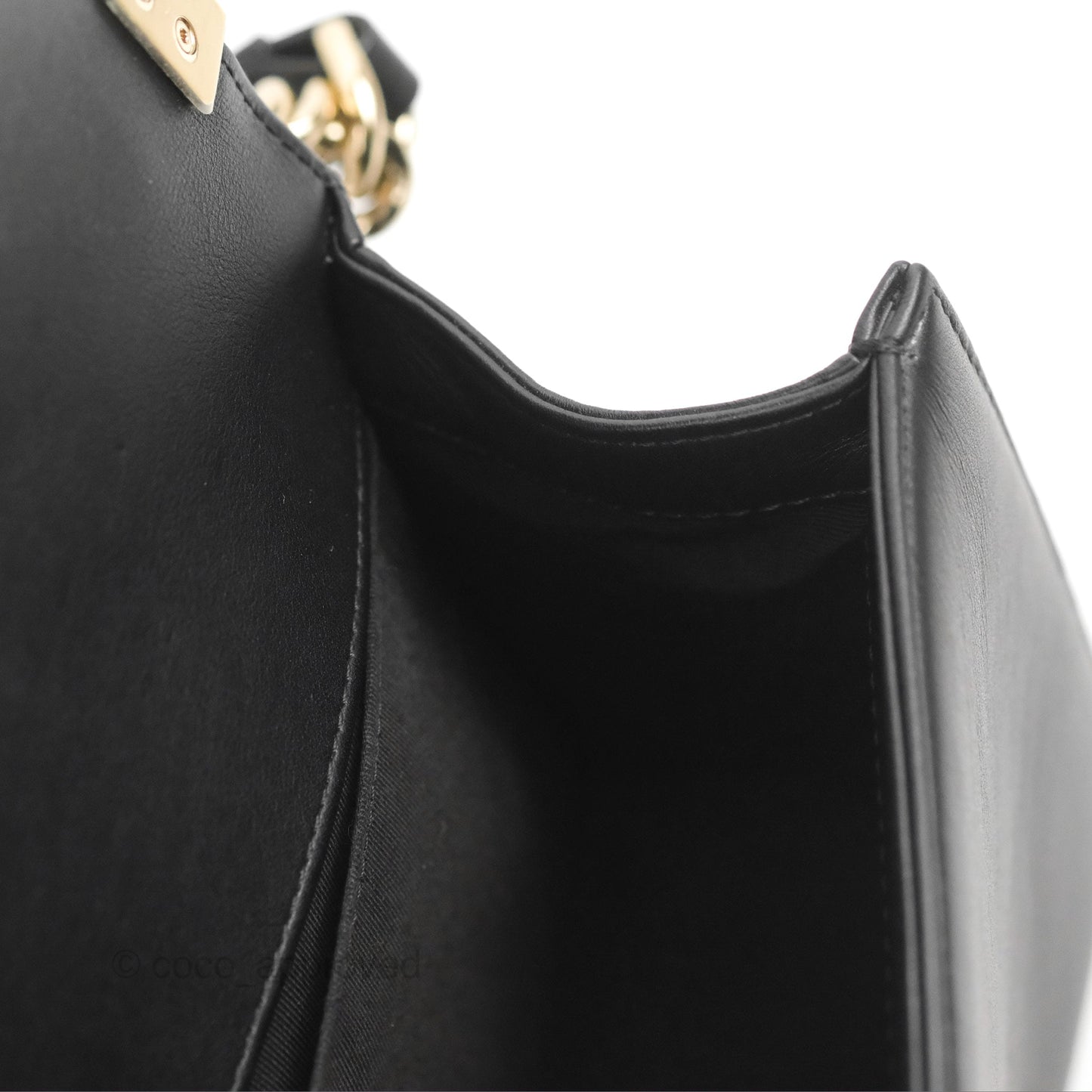Chanel Chevron Medium Boy Black Calfskin Gold Hardware