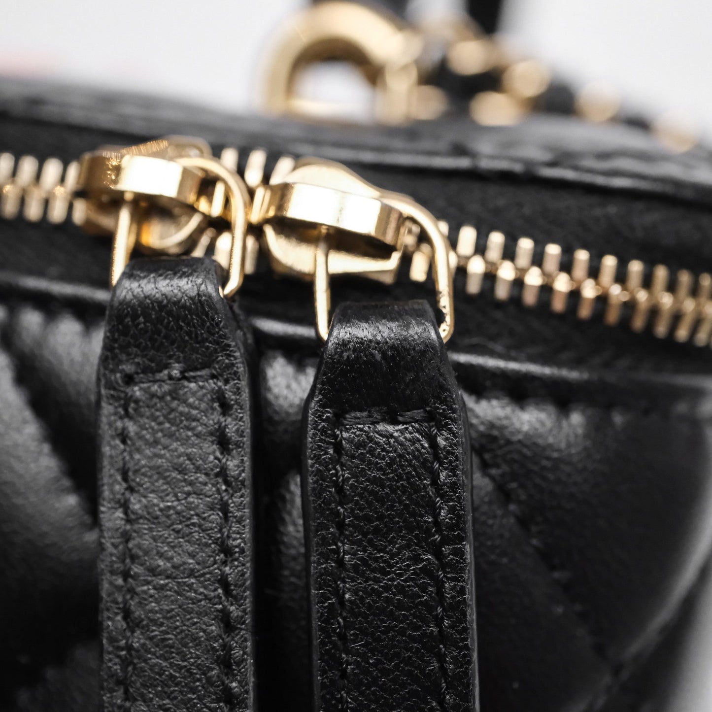 Chanel Vanity Rectangular Top Handle Black Lambskin Gold Hardware