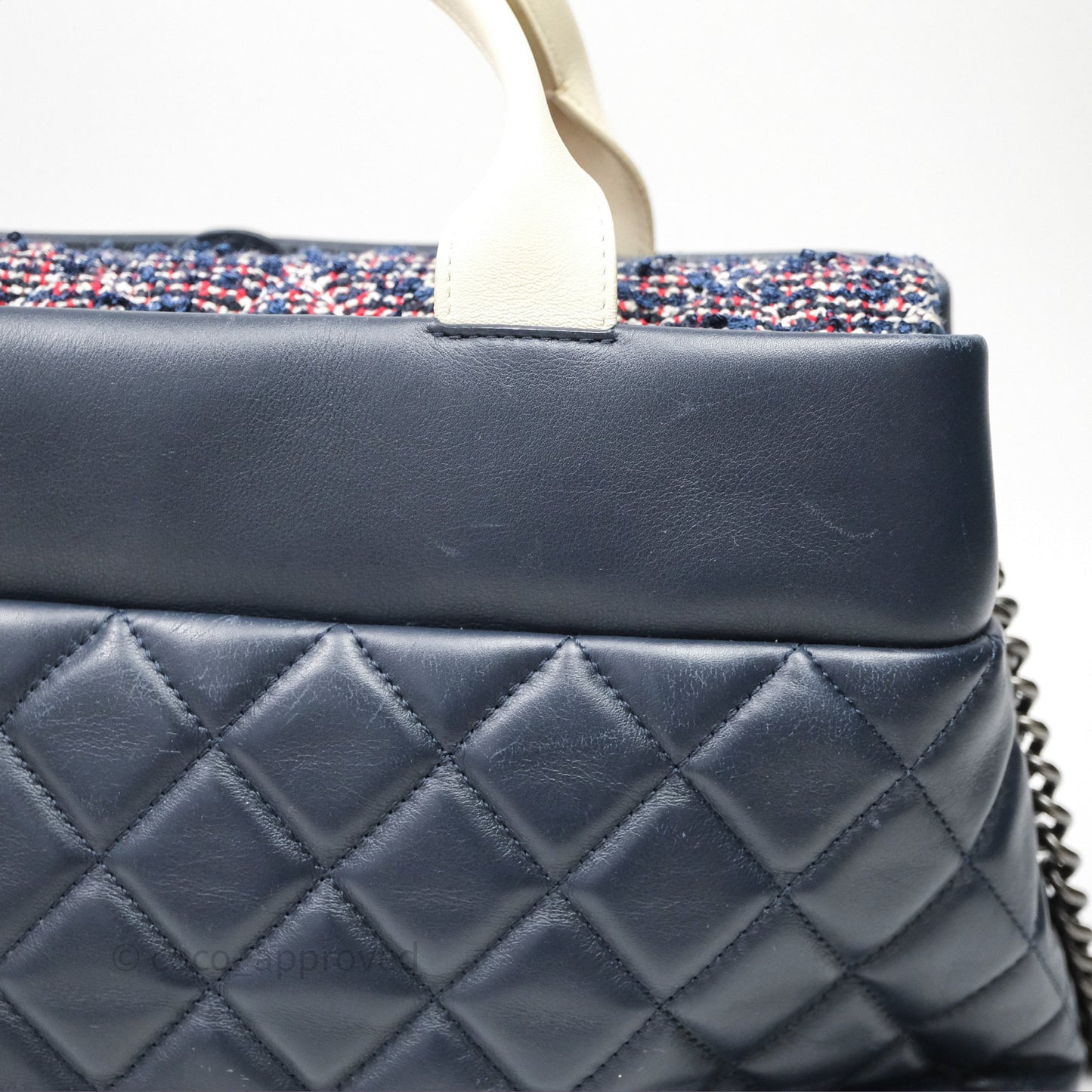 Chanel Quilted Portobello Tote Bag Tweed Lambskin Ruthenium Hardware