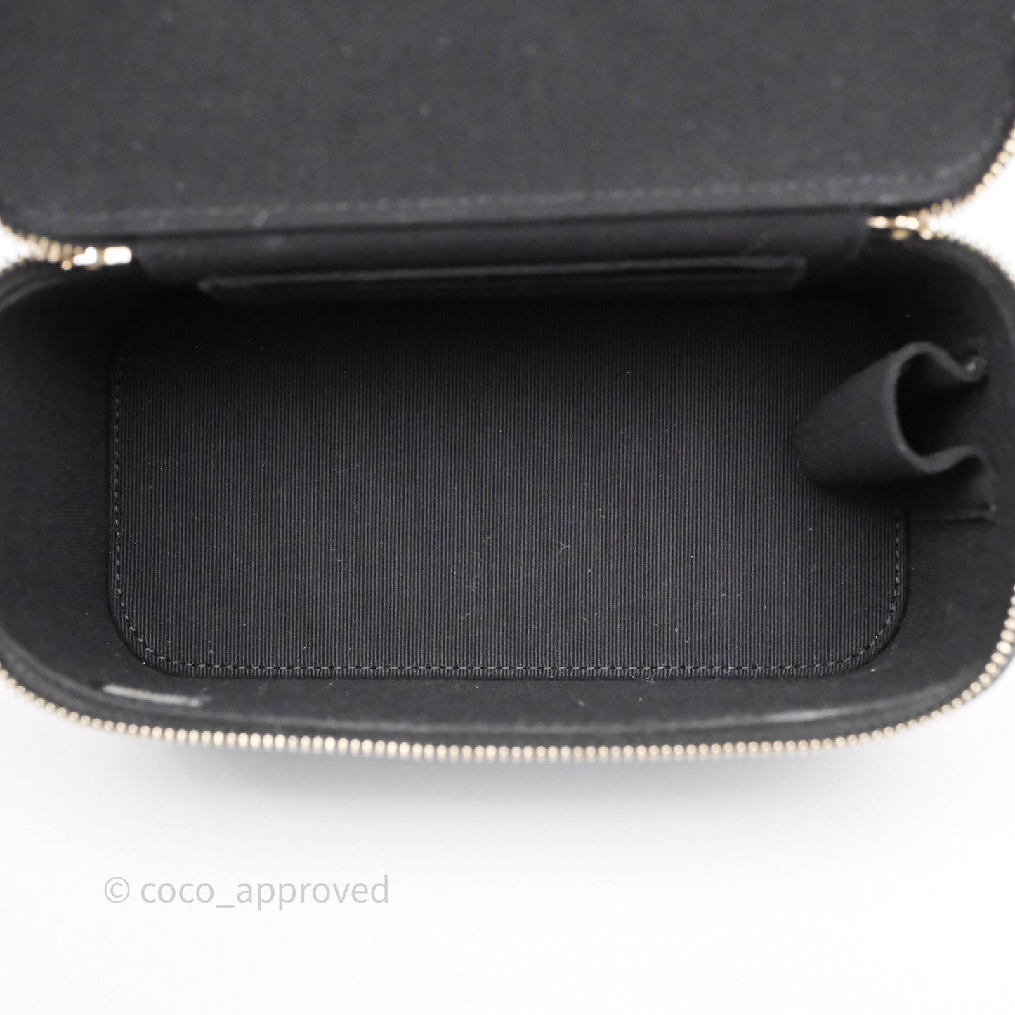 Chanel Vanity Rectangular Top Handle Black Lambskin Gold Hardware