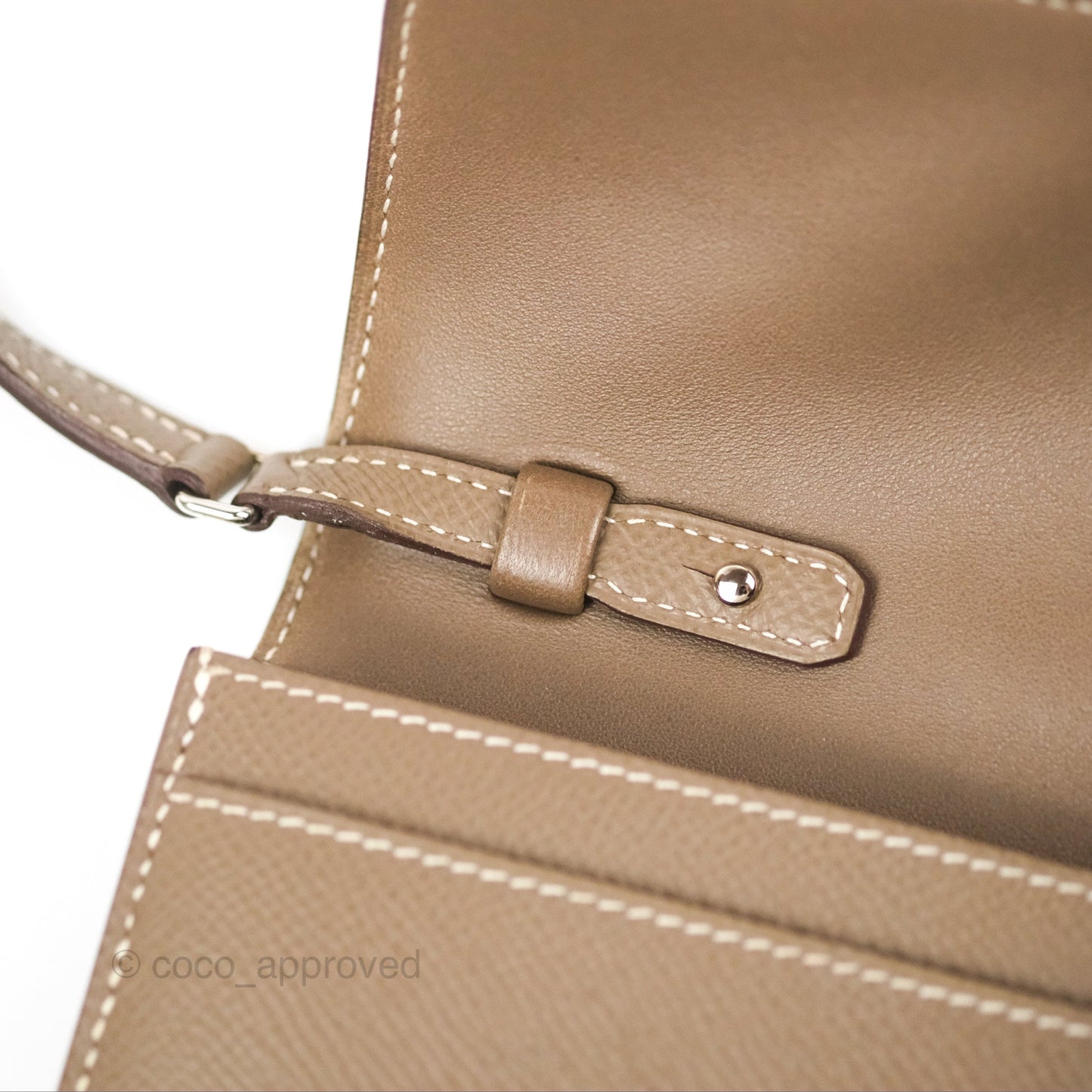 Hermès Constance To Go Wallet Etoupe Epsom Palladium Hardware