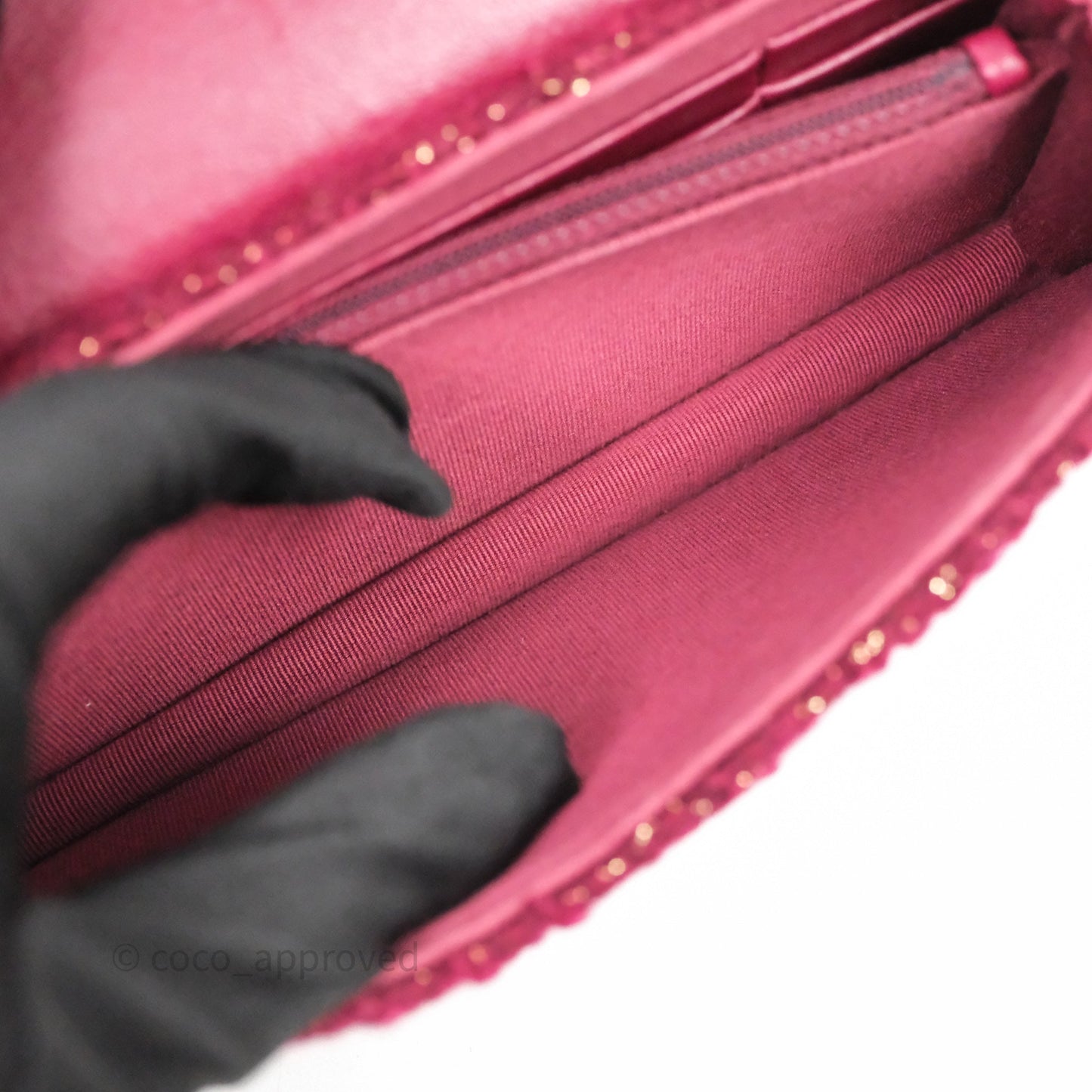 Chanel Clutch With Chain Red Tweed Aged Gold Hardware