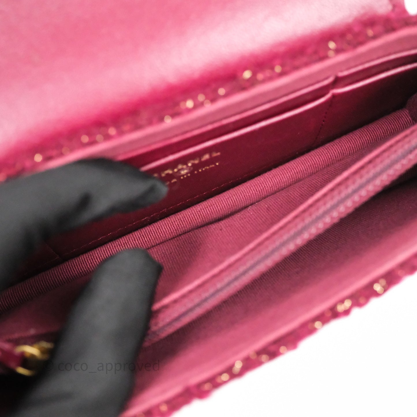 Chanel Clutch With Chain Red Tweed Aged Gold Hardware