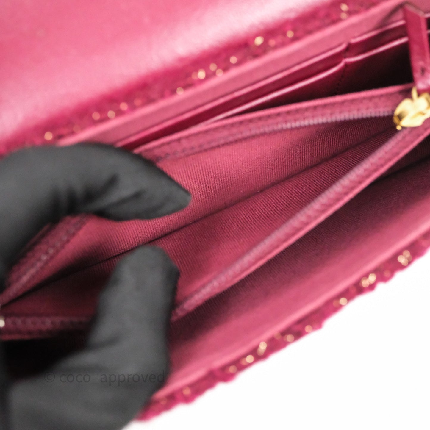 Chanel Clutch With Chain Red Tweed Aged Gold Hardware