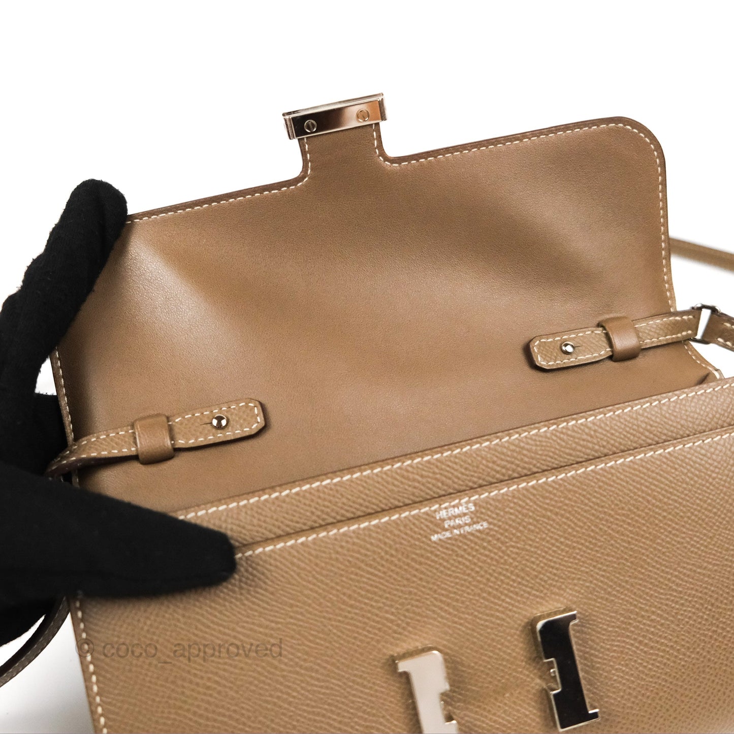 Hermès Constance To Go Wallet Etoupe Epsom Palladium Hardware