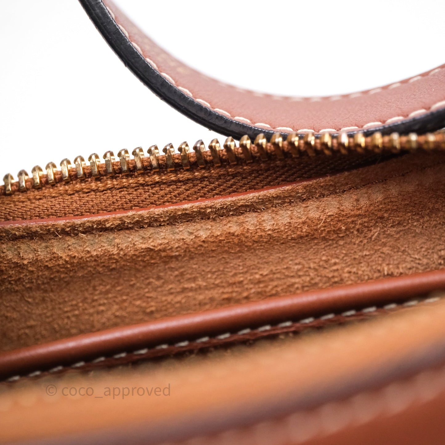 Celine Medium Ava Triomphe Logo Bag Tan Calfskin