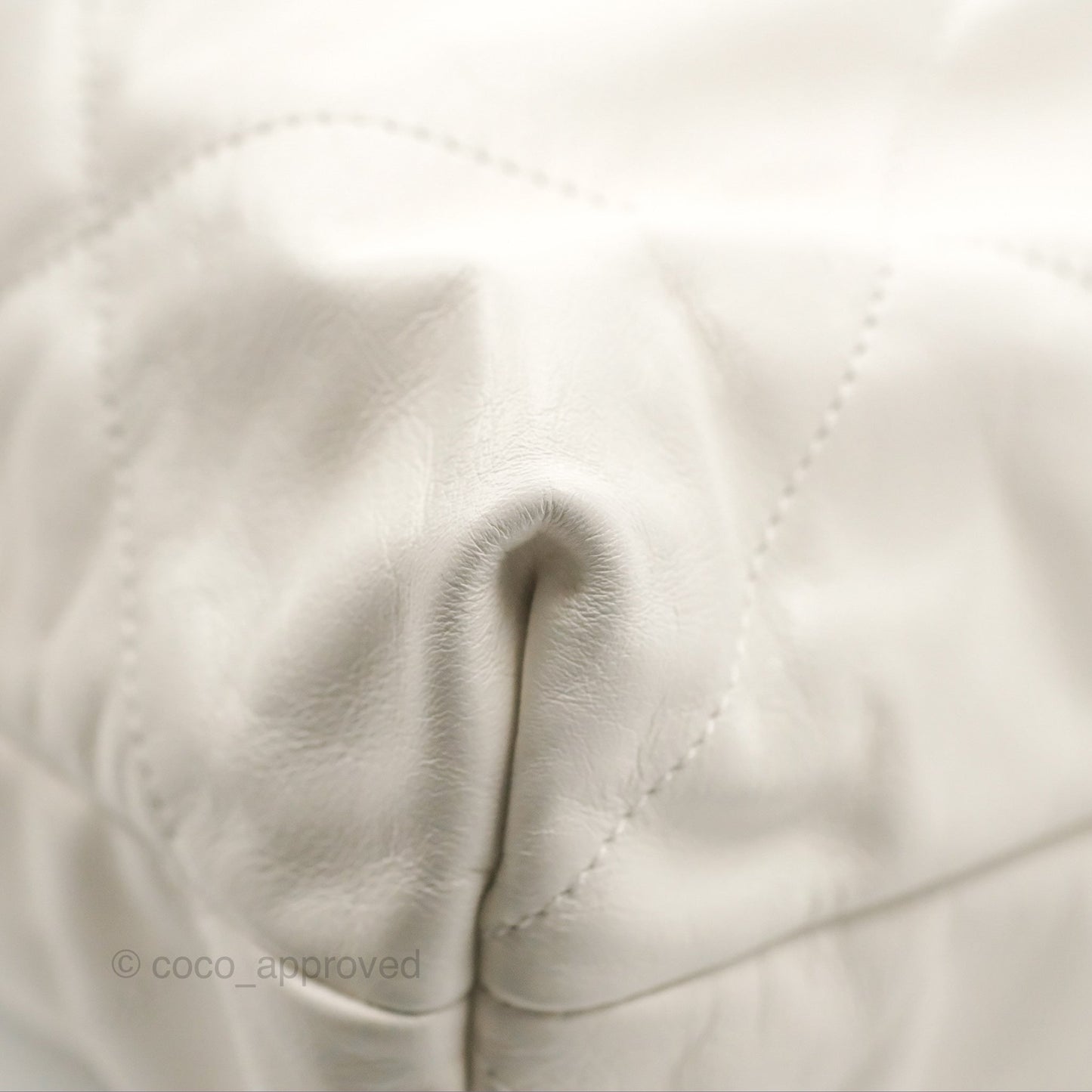 Chanel 22 Medium White Black Logo Aged Calfskin Aged Gold Hardware