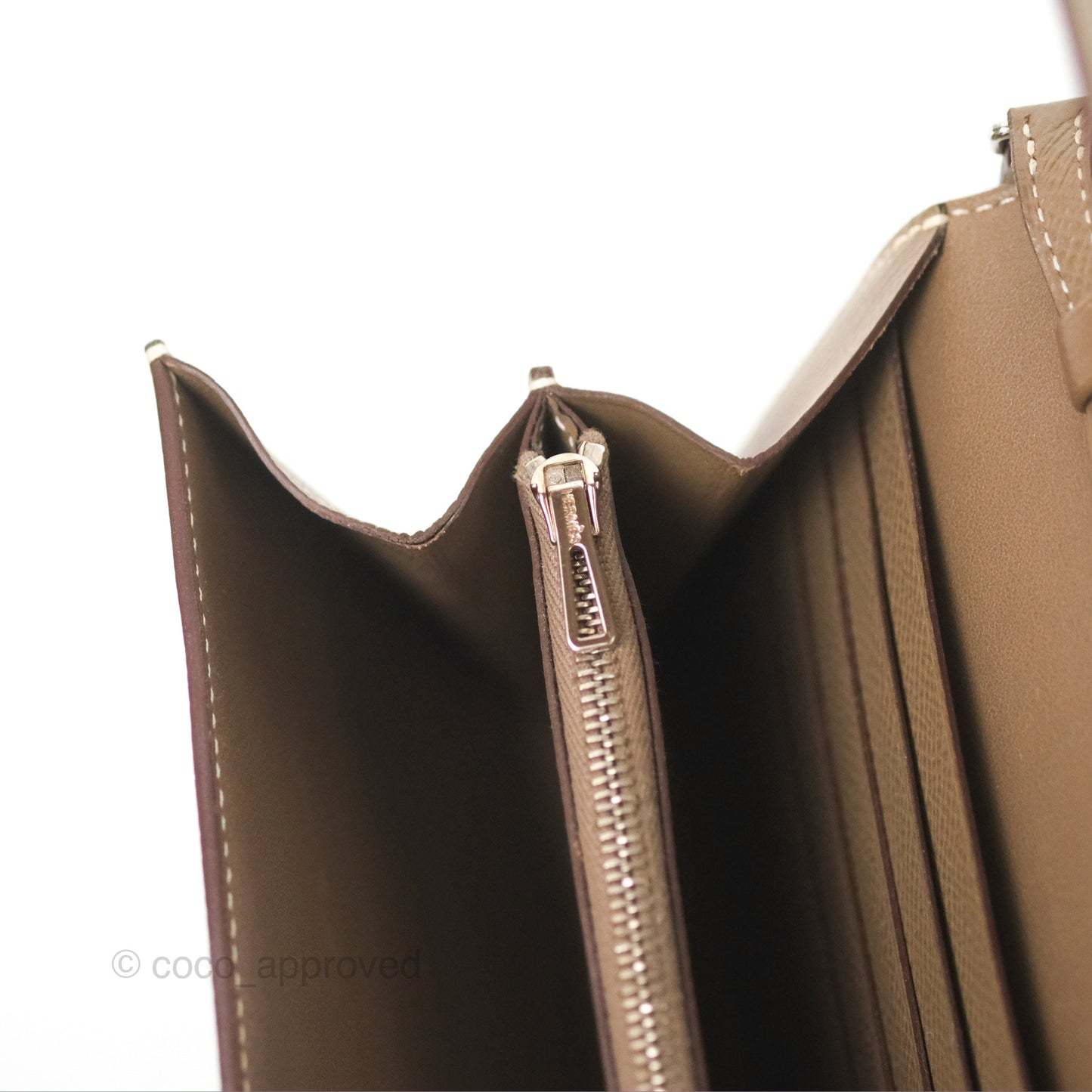 Hermès Constance To Go Wallet Etoupe Epsom Palladium Hardware