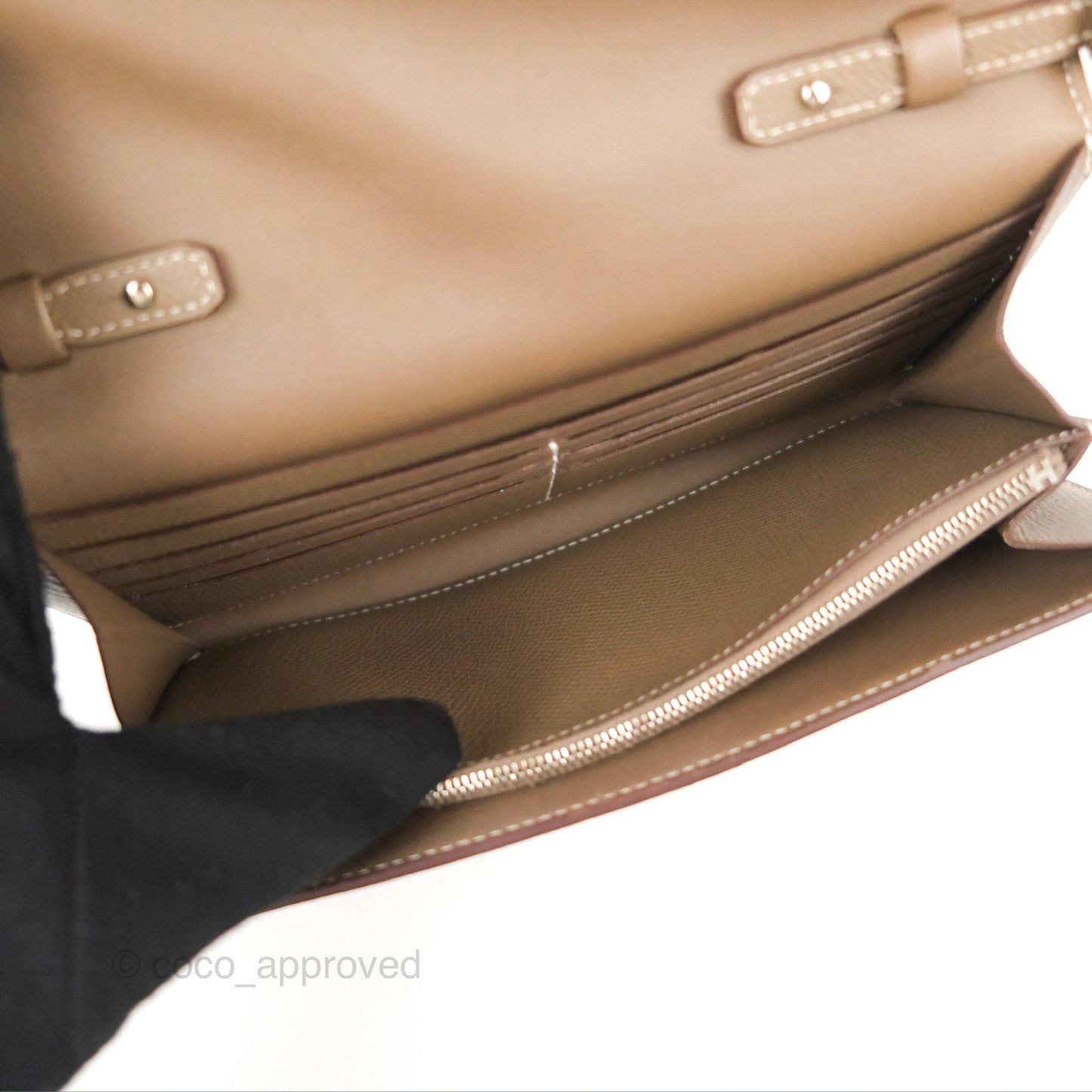 Hermès Constance To Go Wallet Etoupe Epsom Palladium Hardware