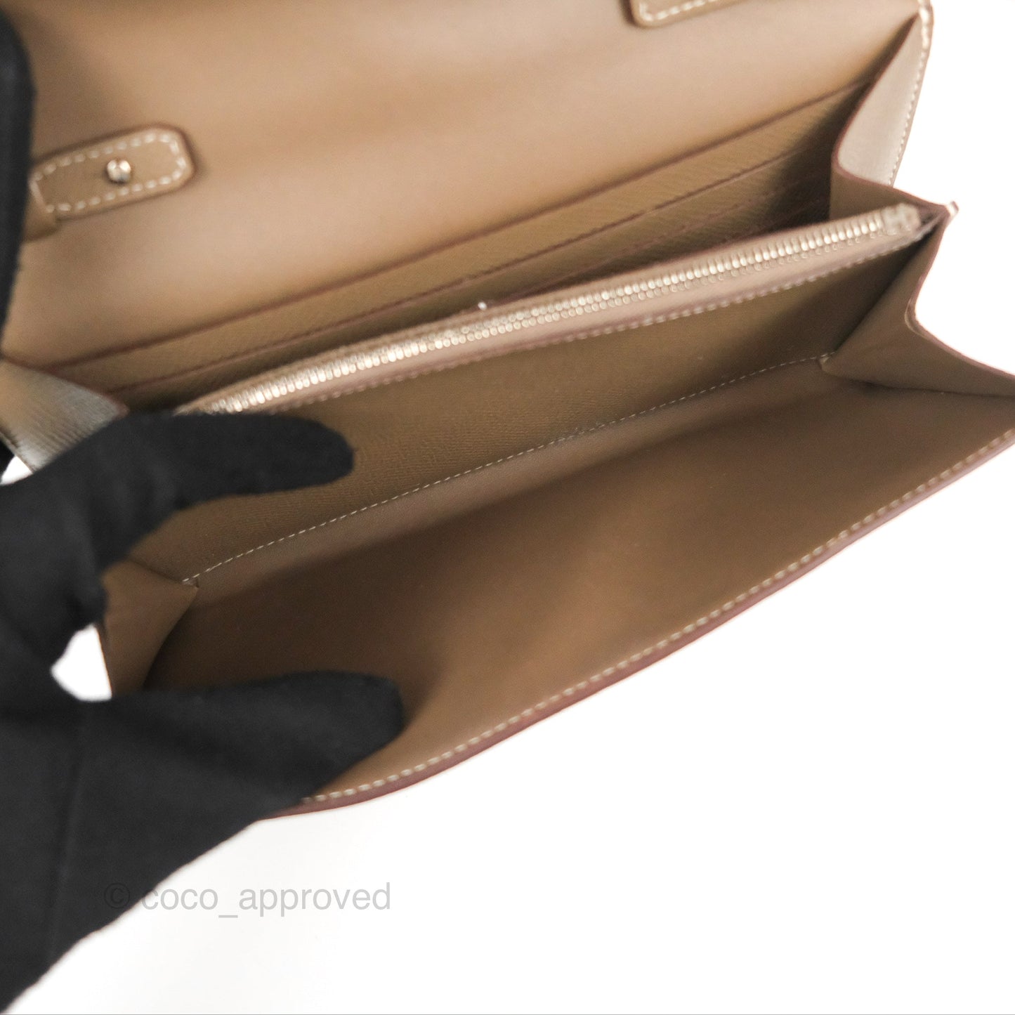 Hermès Constance To Go Wallet Etoupe Epsom Palladium Hardware