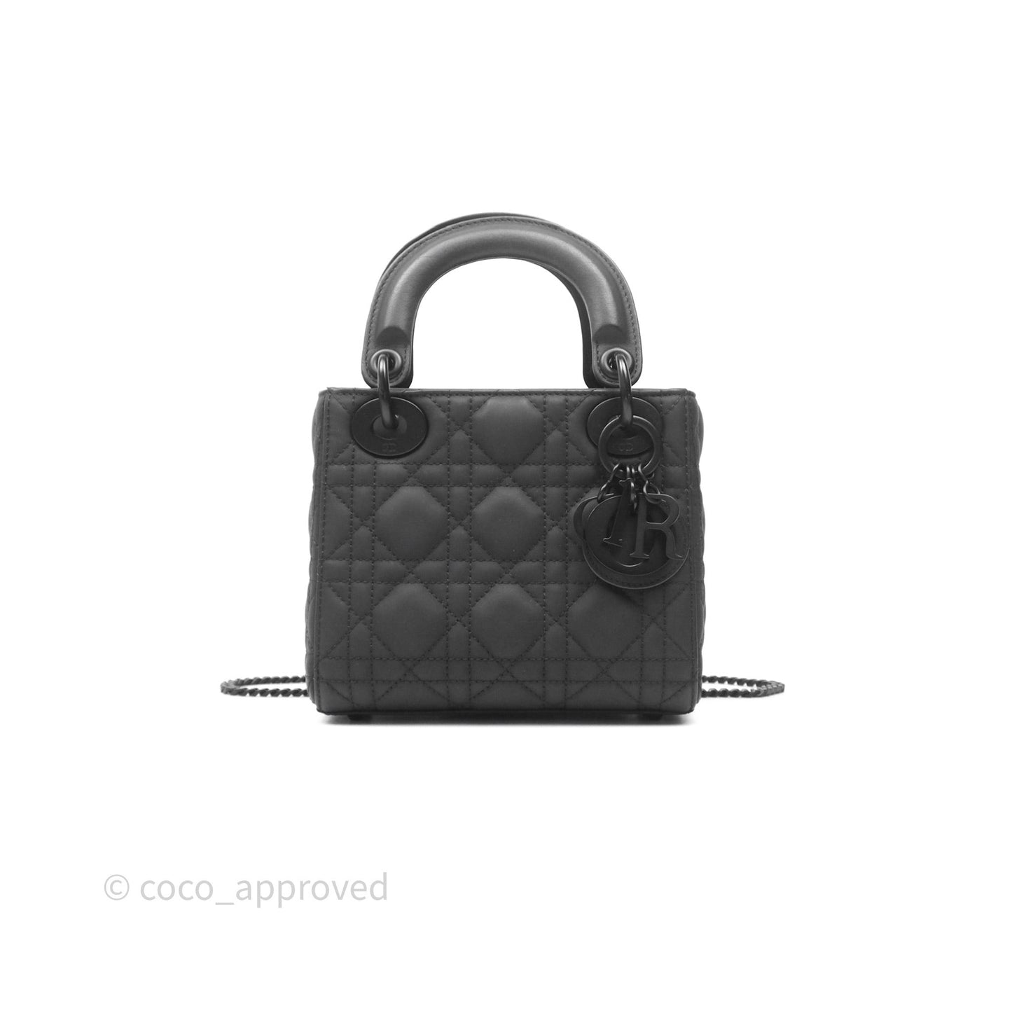 Christian Dior Mini Lady Dior Ultra Matte Black Cannage Calfskin