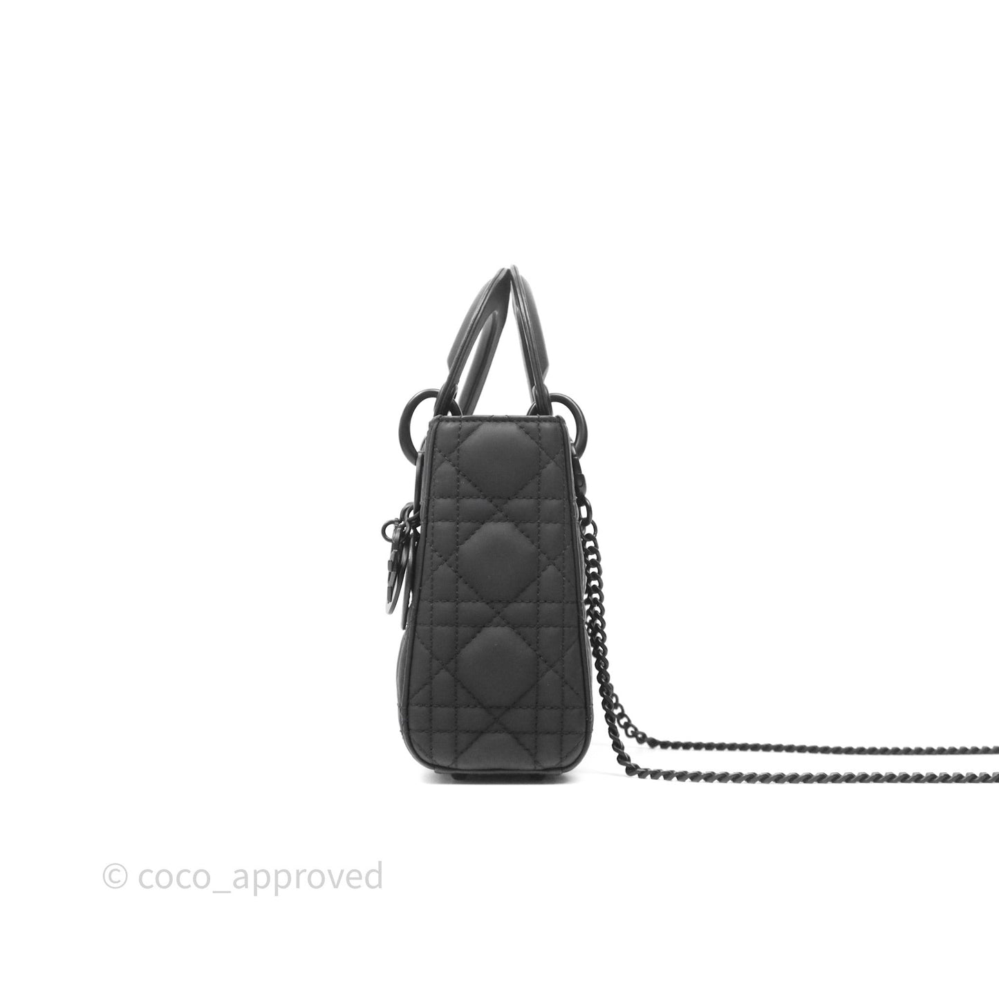 Christian Dior Mini Lady Dior Ultra Matte Black Cannage Calfskin